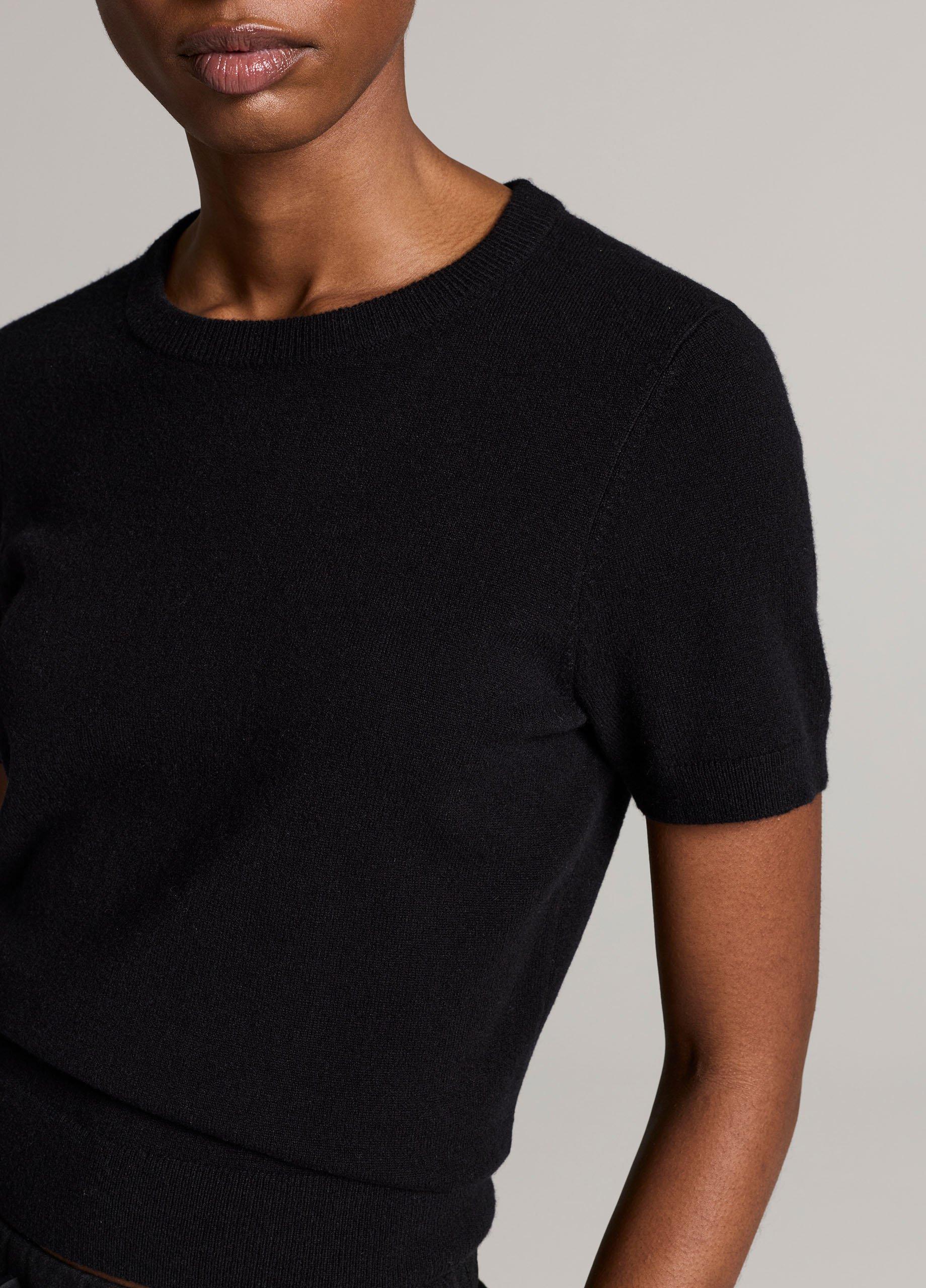 Wool & Cashmere-Blend Short-Sleeve Sweater image number 1