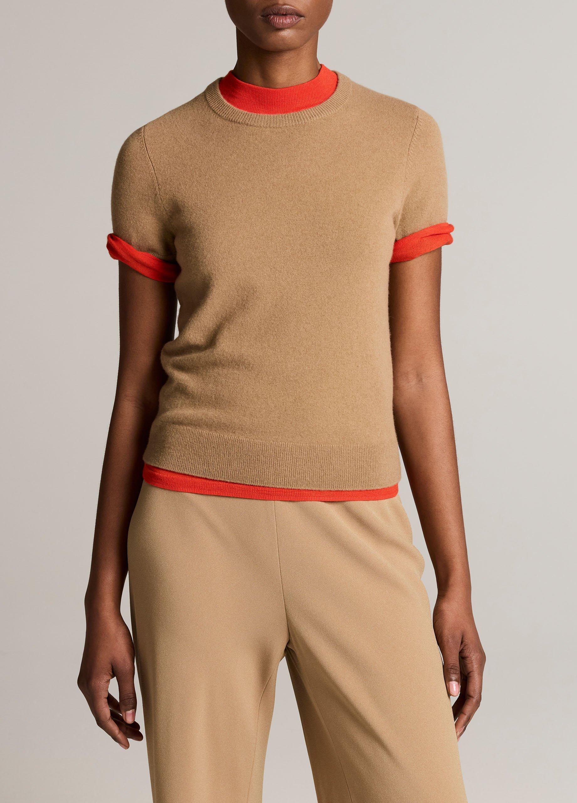 Wool & Cashmere-Blend Short-Sleeve Sweater image number 0