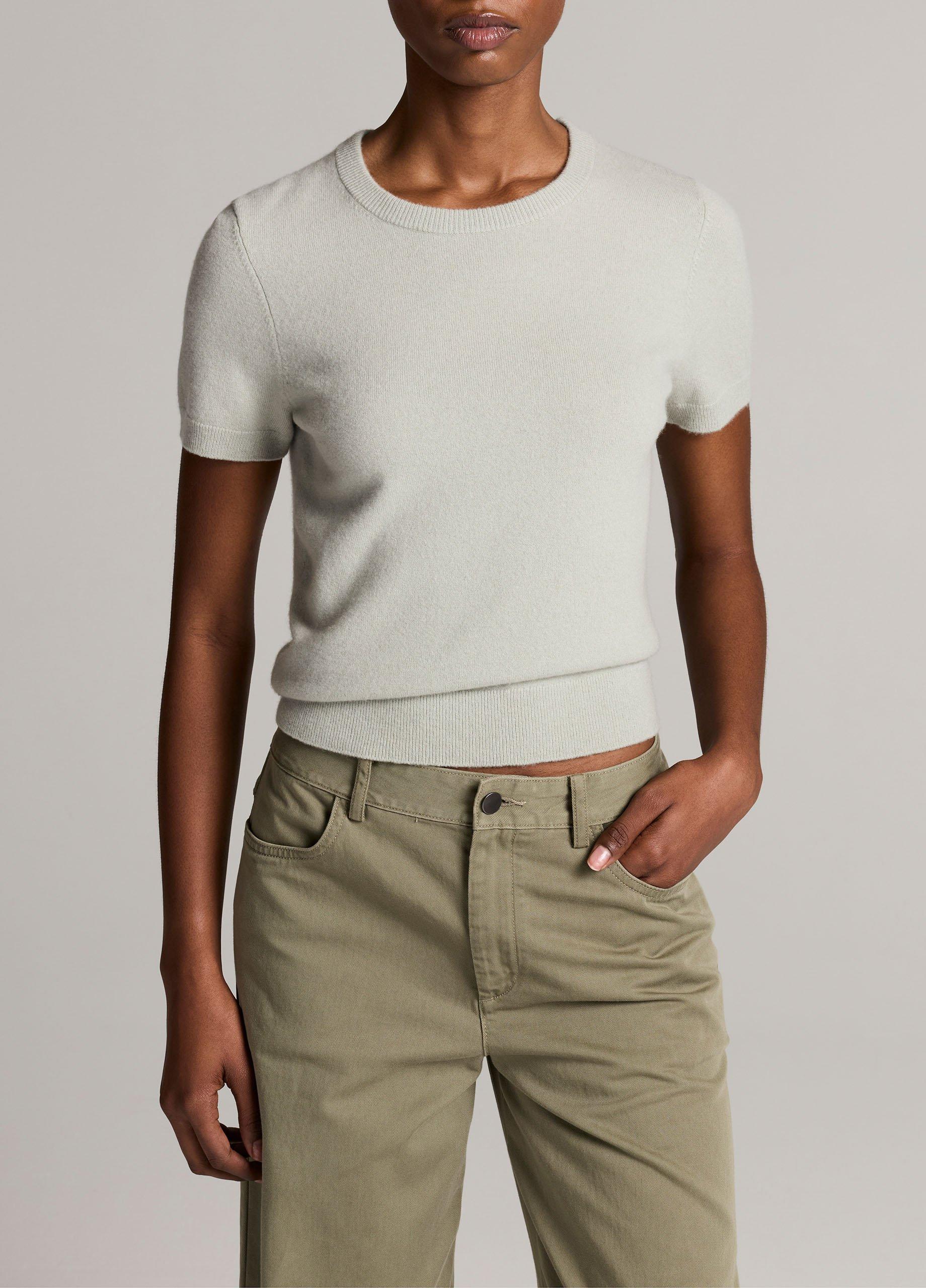 Wool & Cashmere-Blend Short-Sleeve Sweater image number 0