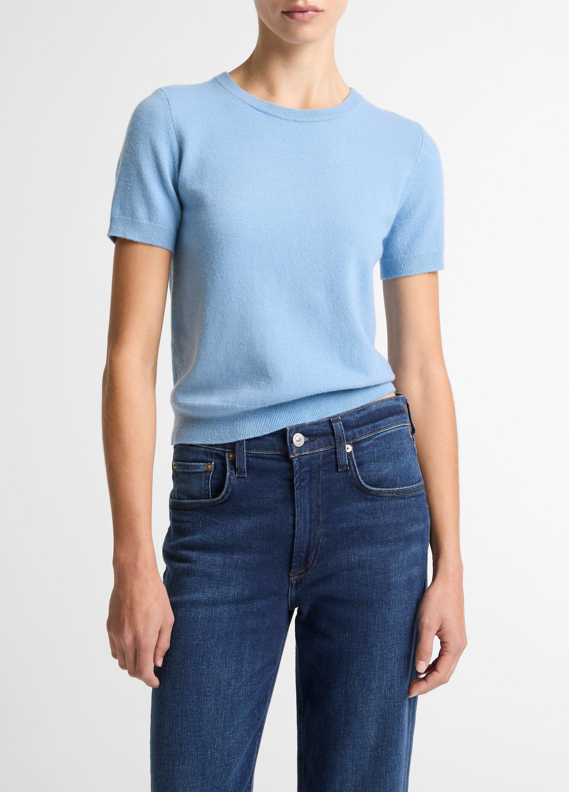 Wool & Cashmere-Blend Short-Sleeve Sweater image number 0