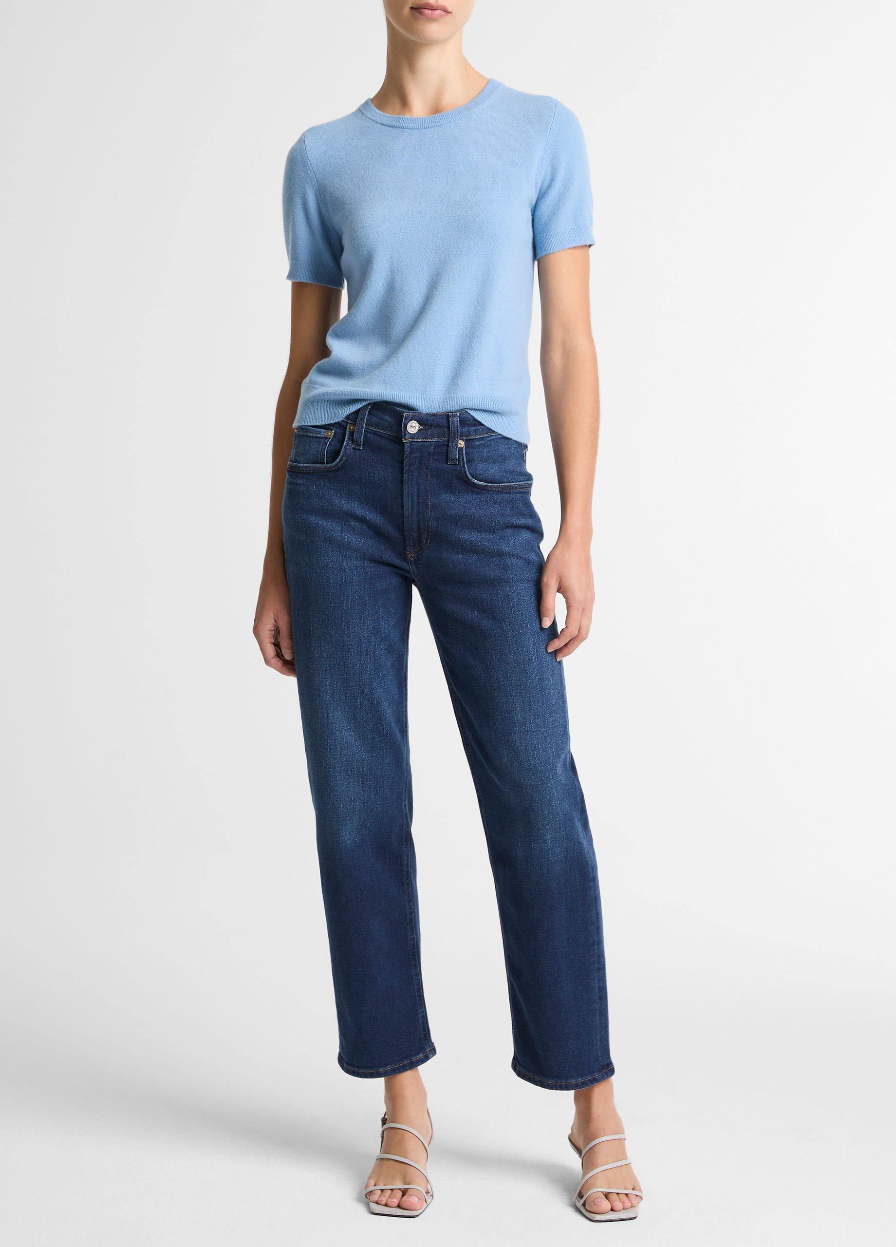 Wool & Cashmere-Blend Short-Sleeve Sweater image number 3