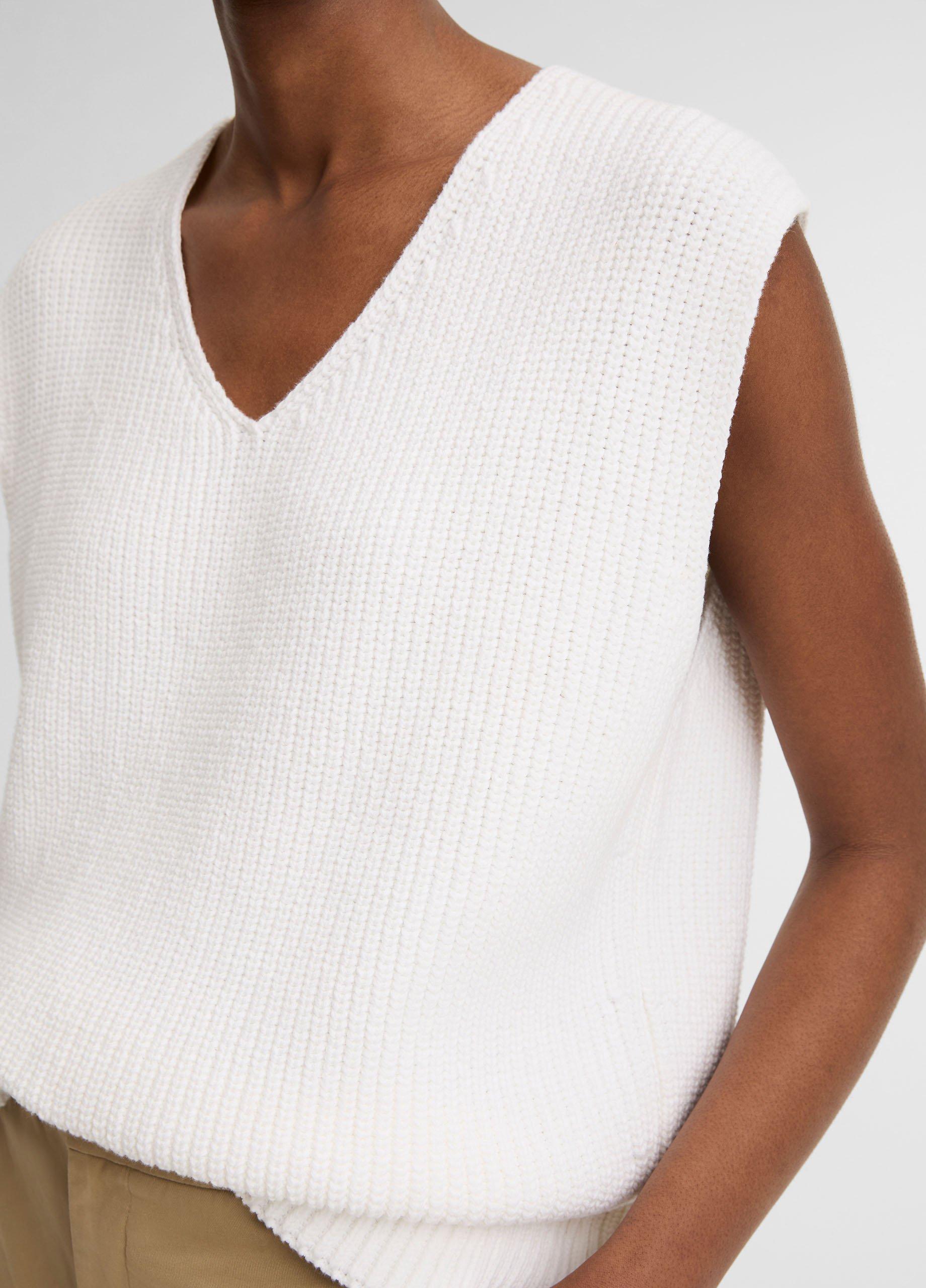 Cotton-Blend Relaxed Sweater Vest image number 1