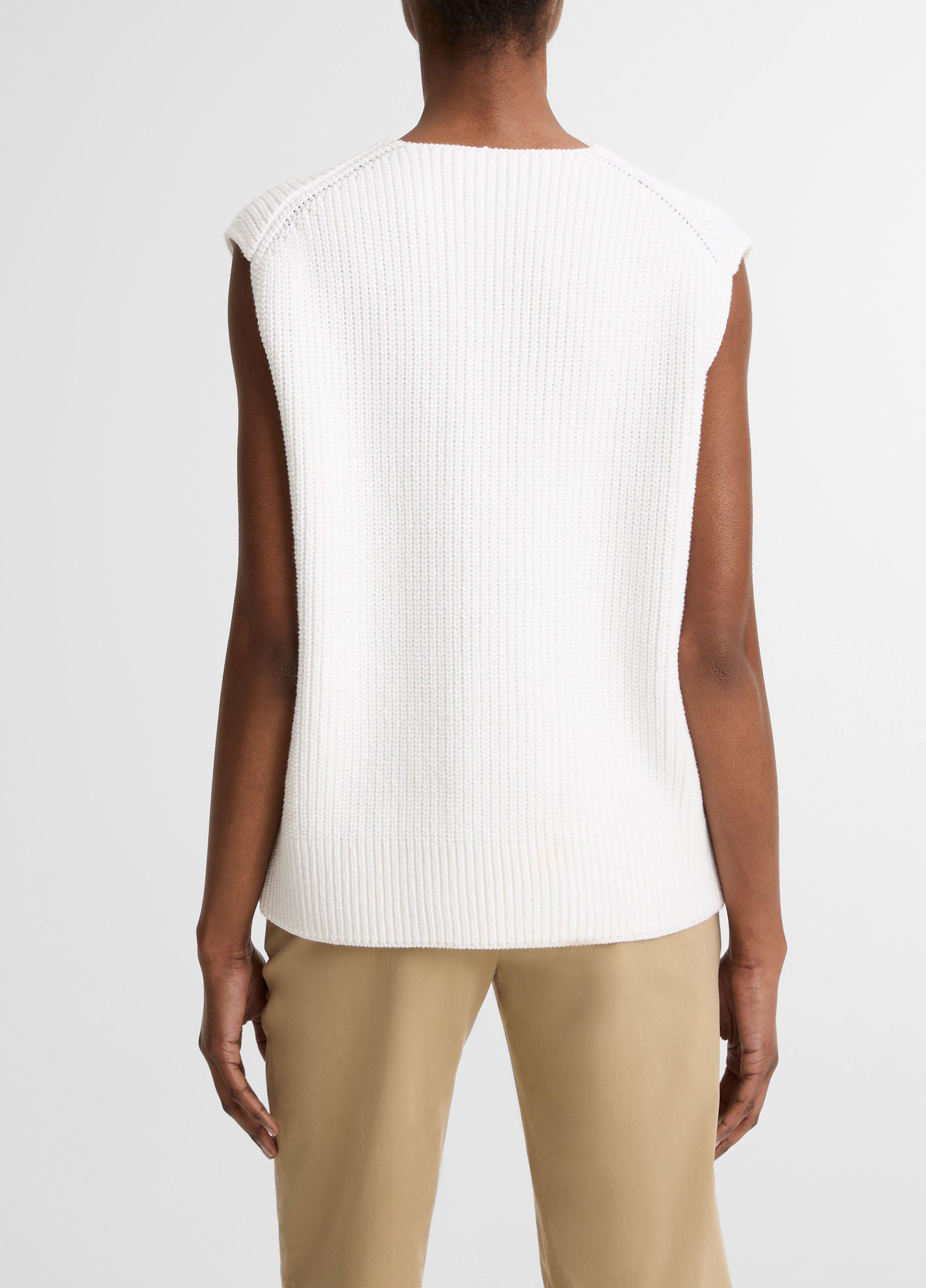 Cotton-Blend Relaxed Sweater Vest image number 2