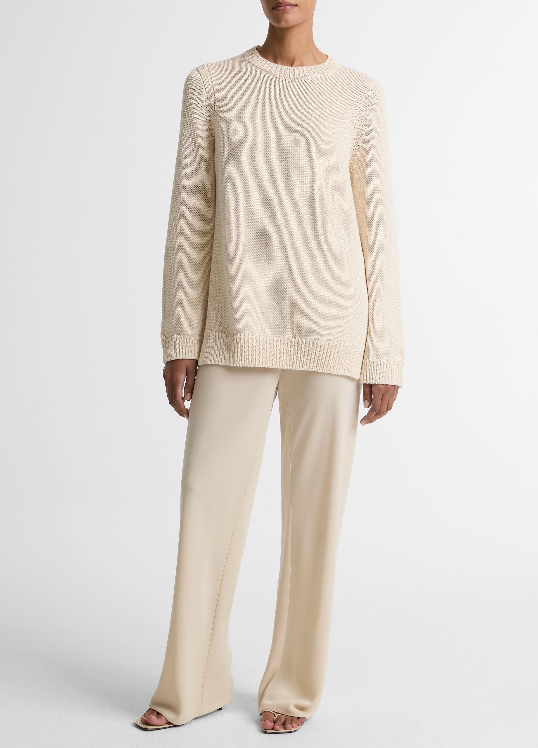 Italian Cotton-Blend Tunic Sweater image number 3