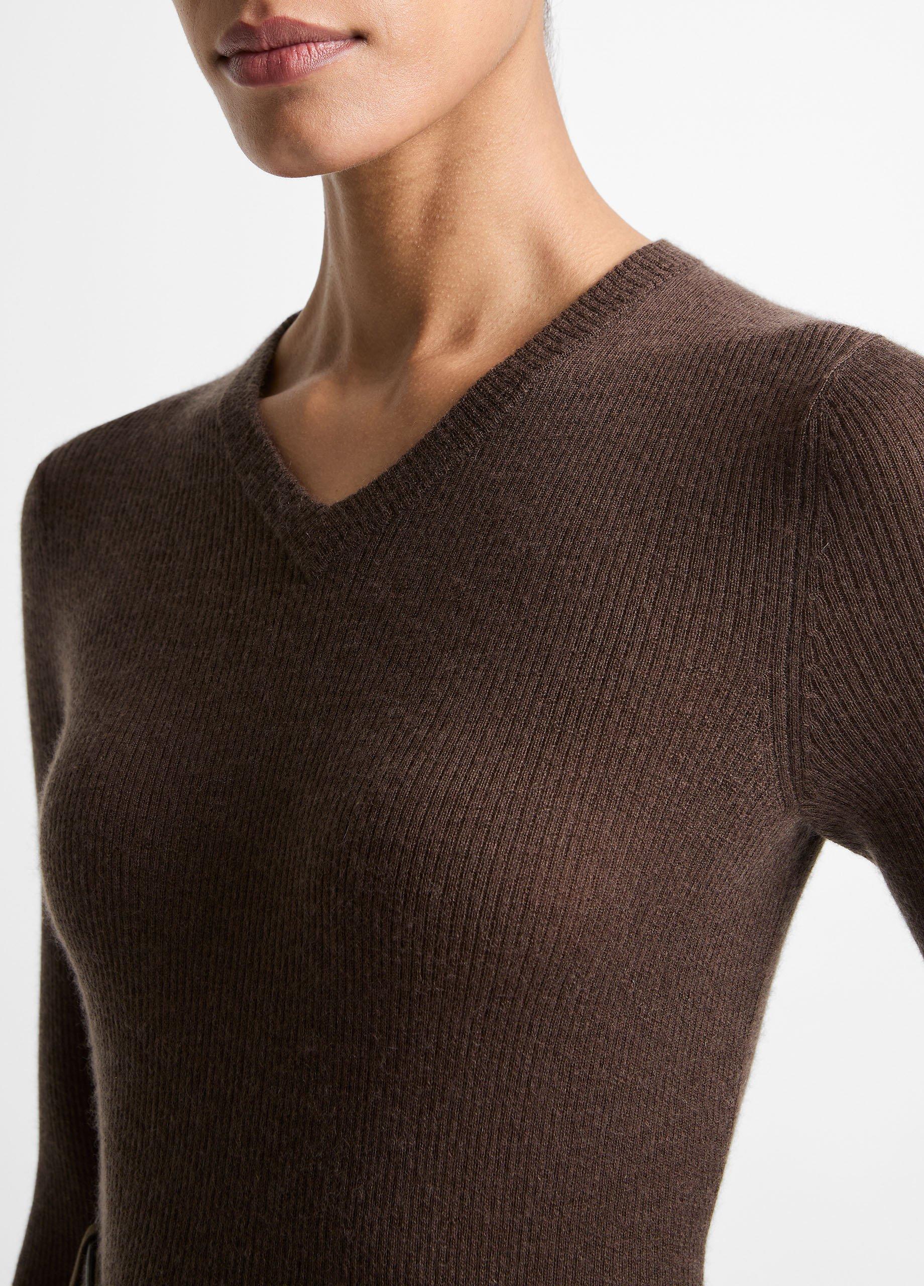 Cashmere-Silk High V-Neck Sweater&nbsp; image number 1