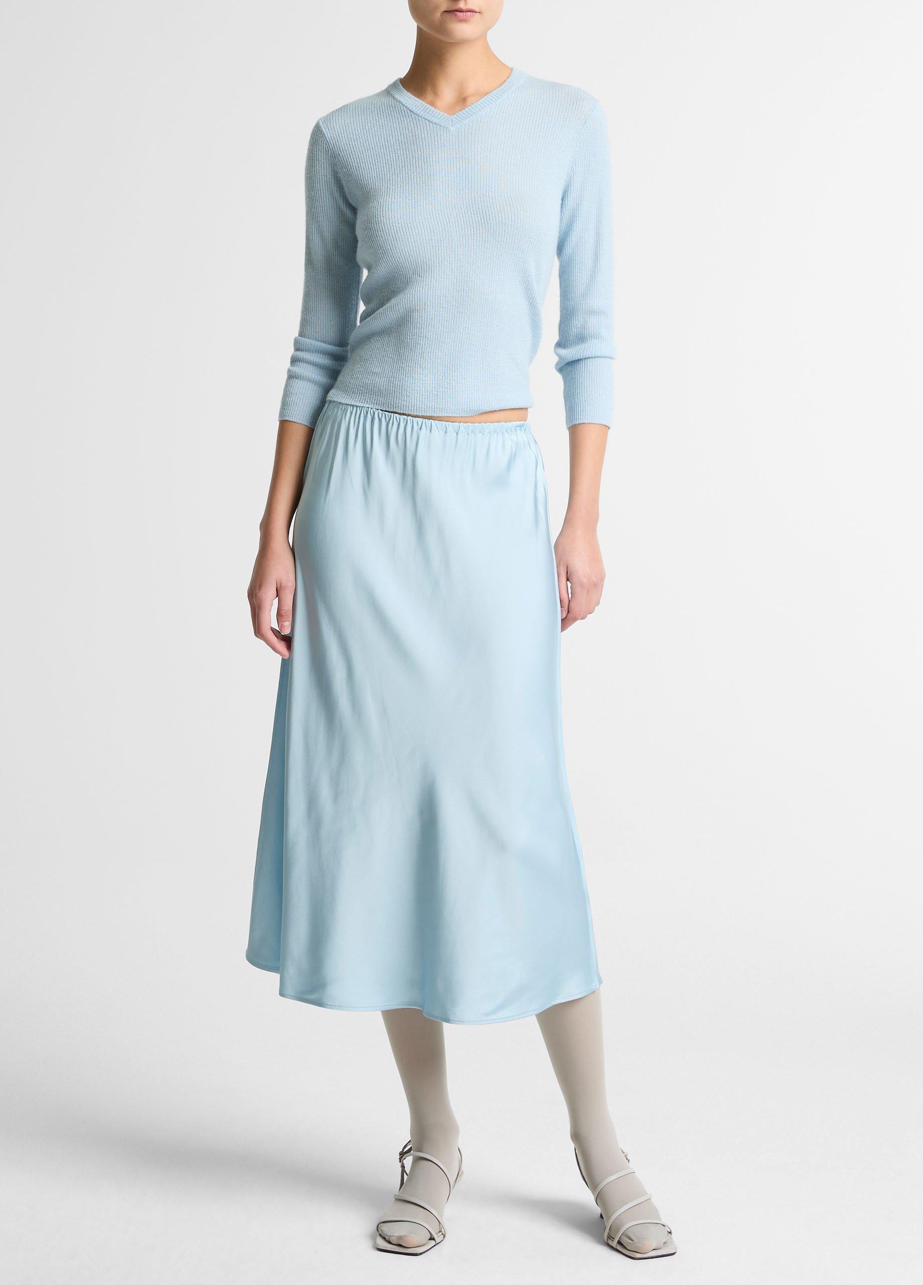 Cashmere-Silk High V-Neck Sweater&nbsp; image number 3