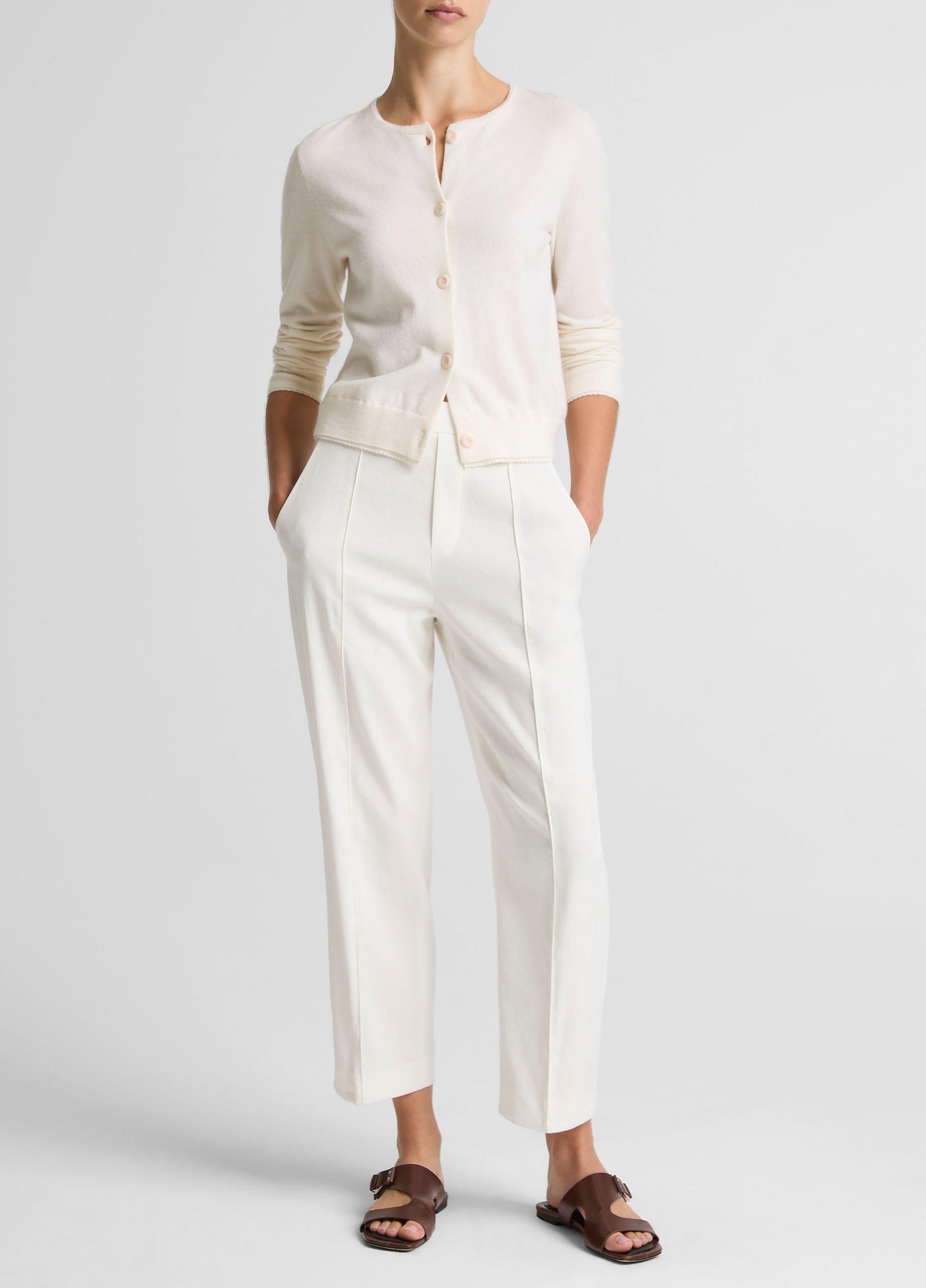 Scallop-Trim Wool & Cashmere-Blend Cardigan image number 3