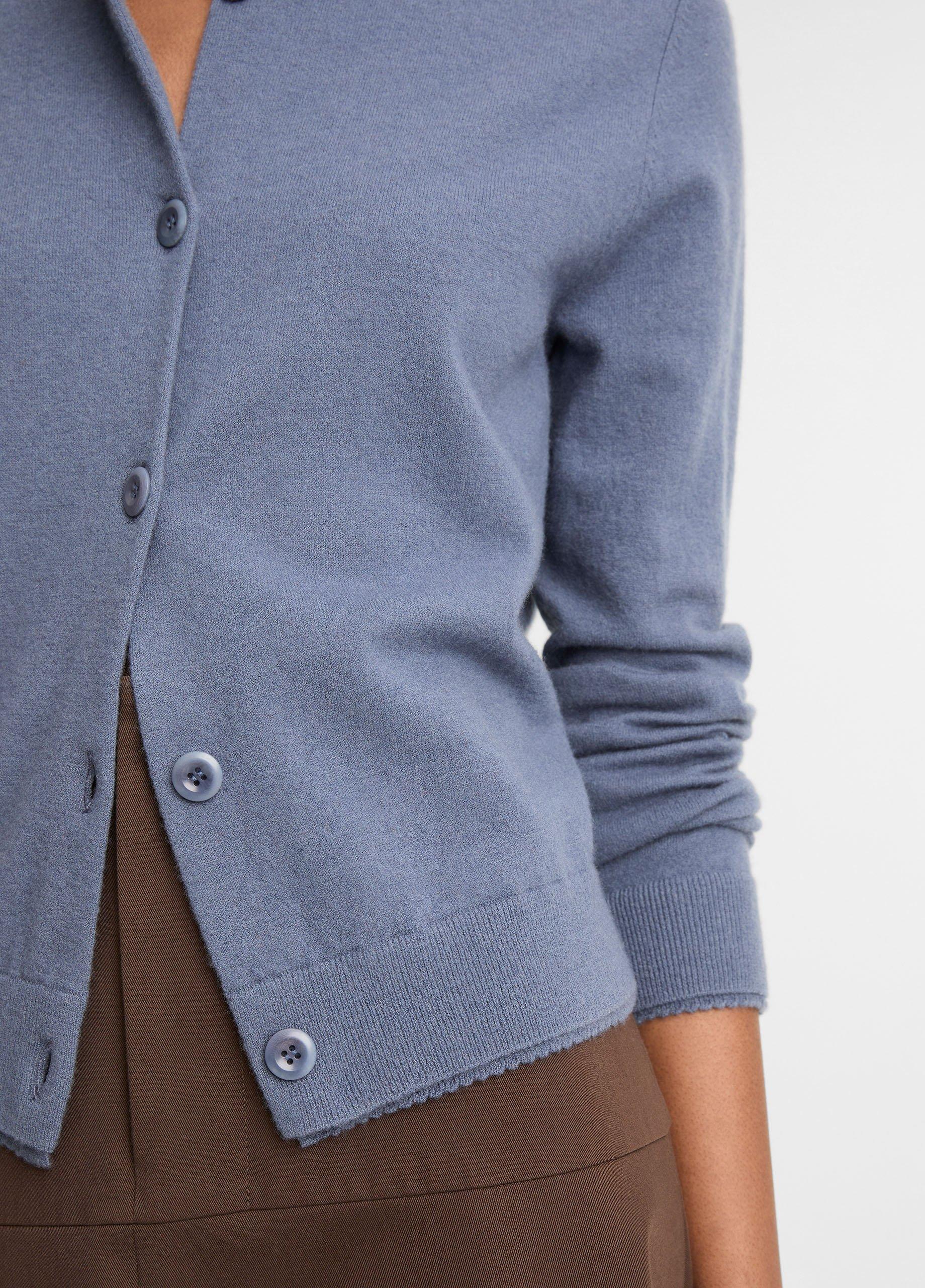 Scallop-Trim Wool & Cashmere-Blend Cardigan image number 1