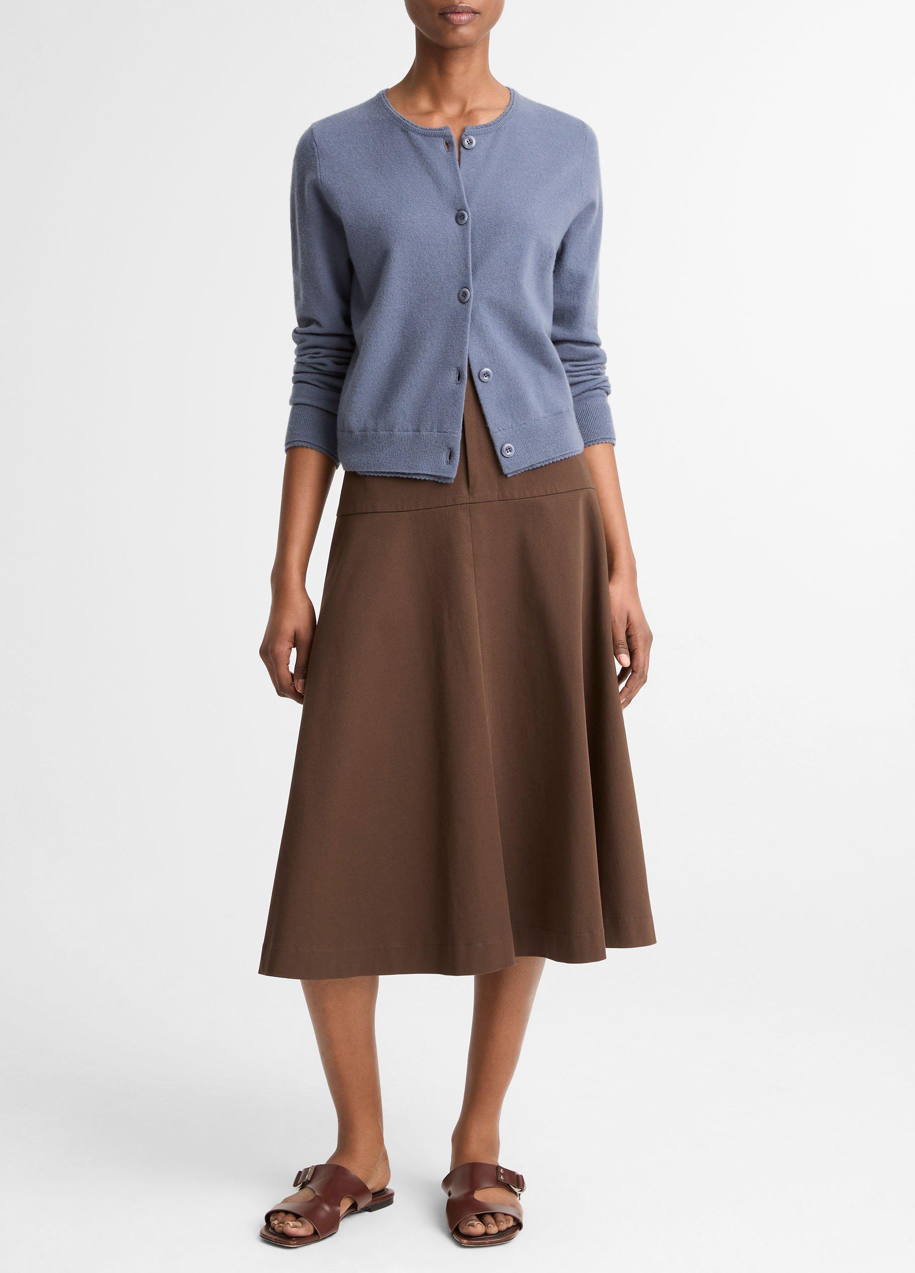 Scallop-Trim Wool & Cashmere-Blend Cardigan image number 3