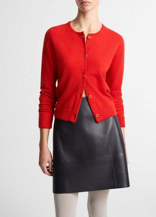 Scallop-Trim Wool & Cashmere-Blend Cardigan