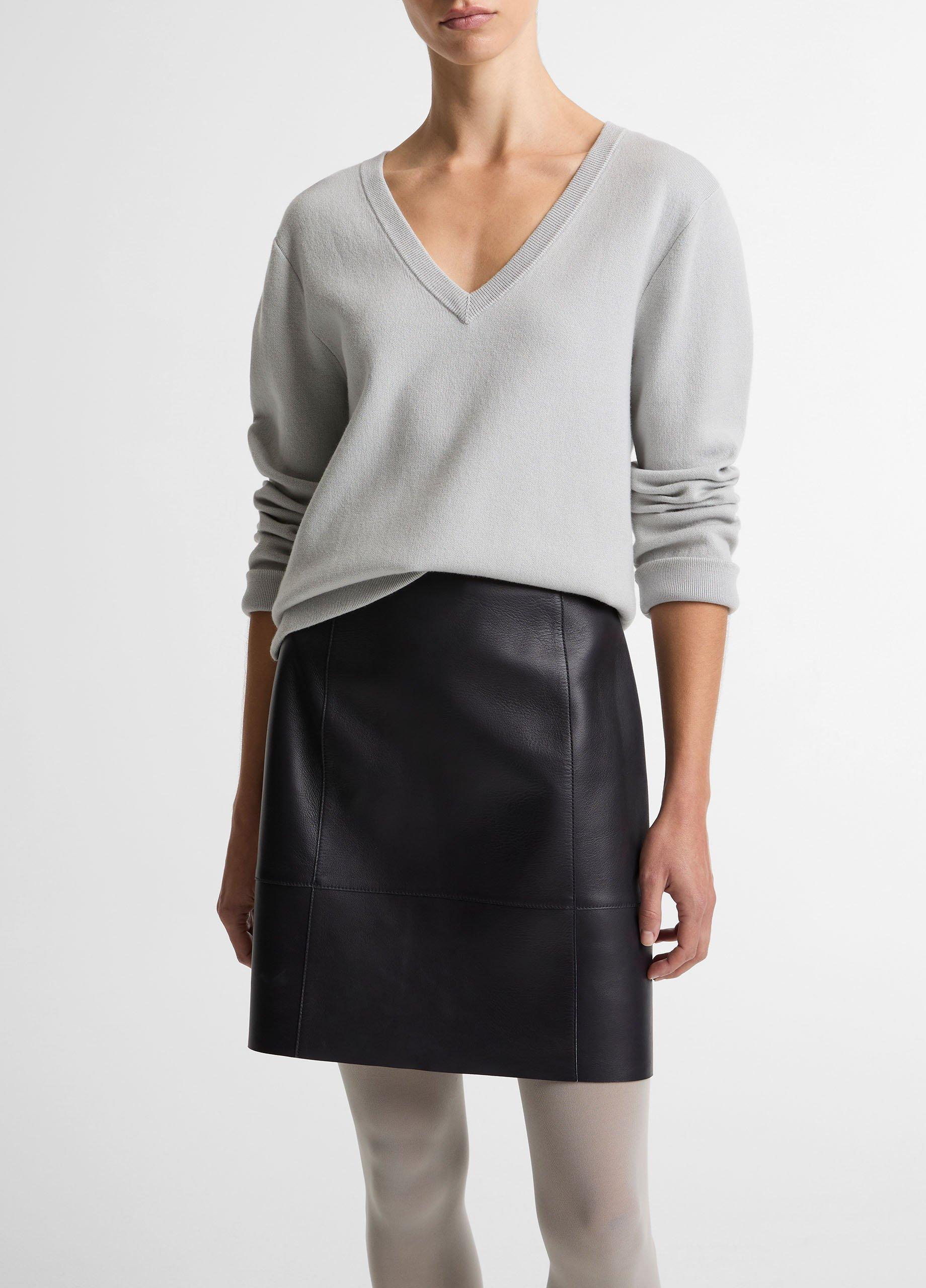 Double-Face Cotton-Blend V-Neck Sweater image number 0