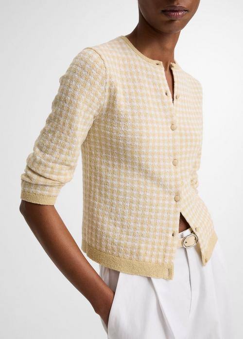 Gingham Italian Wool-Blend Cardigan