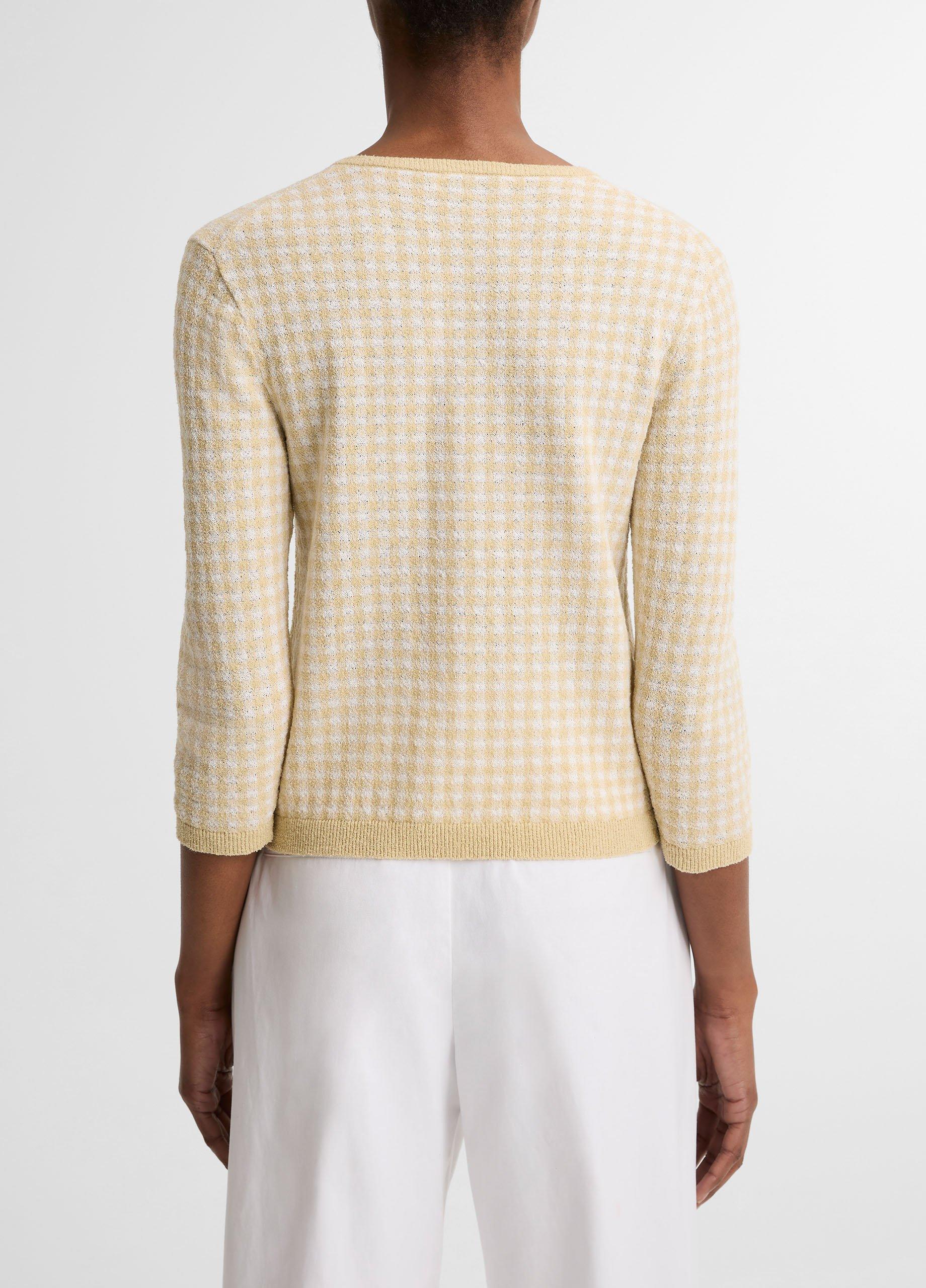 Gingham Italian Wool-Blend Cardigan image number 2
