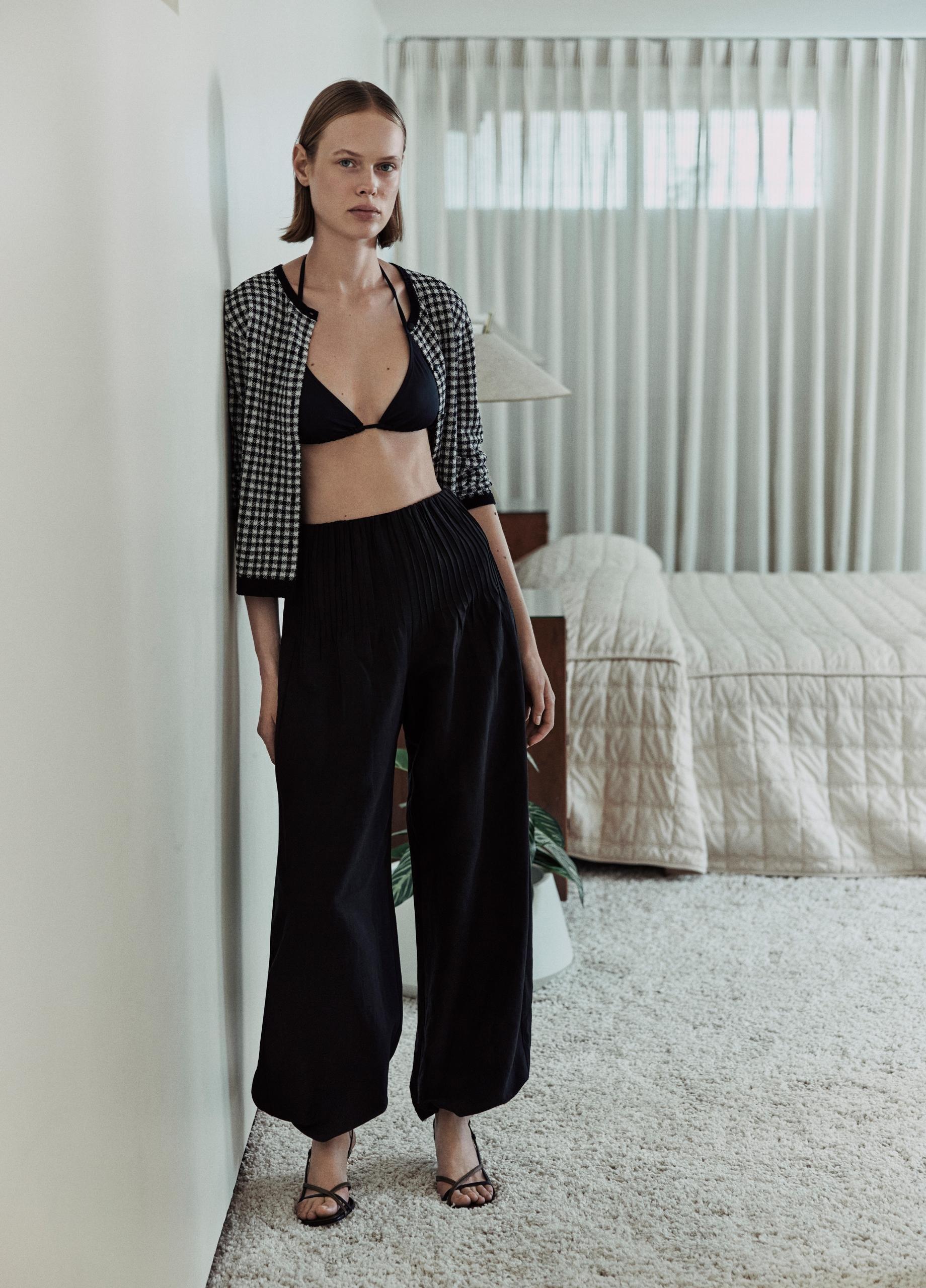 Gingham Italian Wool-Blend Cardigan image number 4