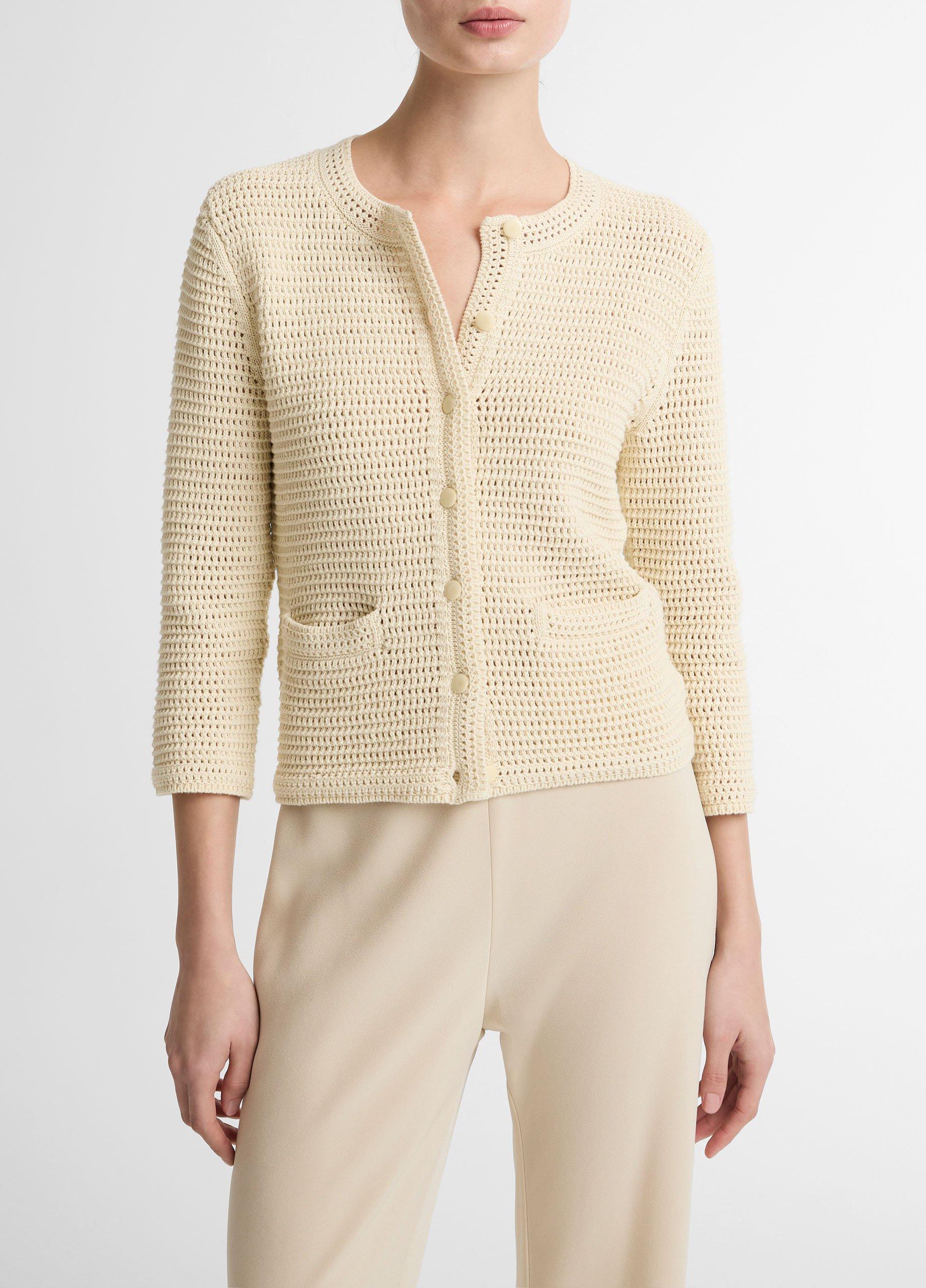 Italian Cotton Crochet Cardigan image number 0