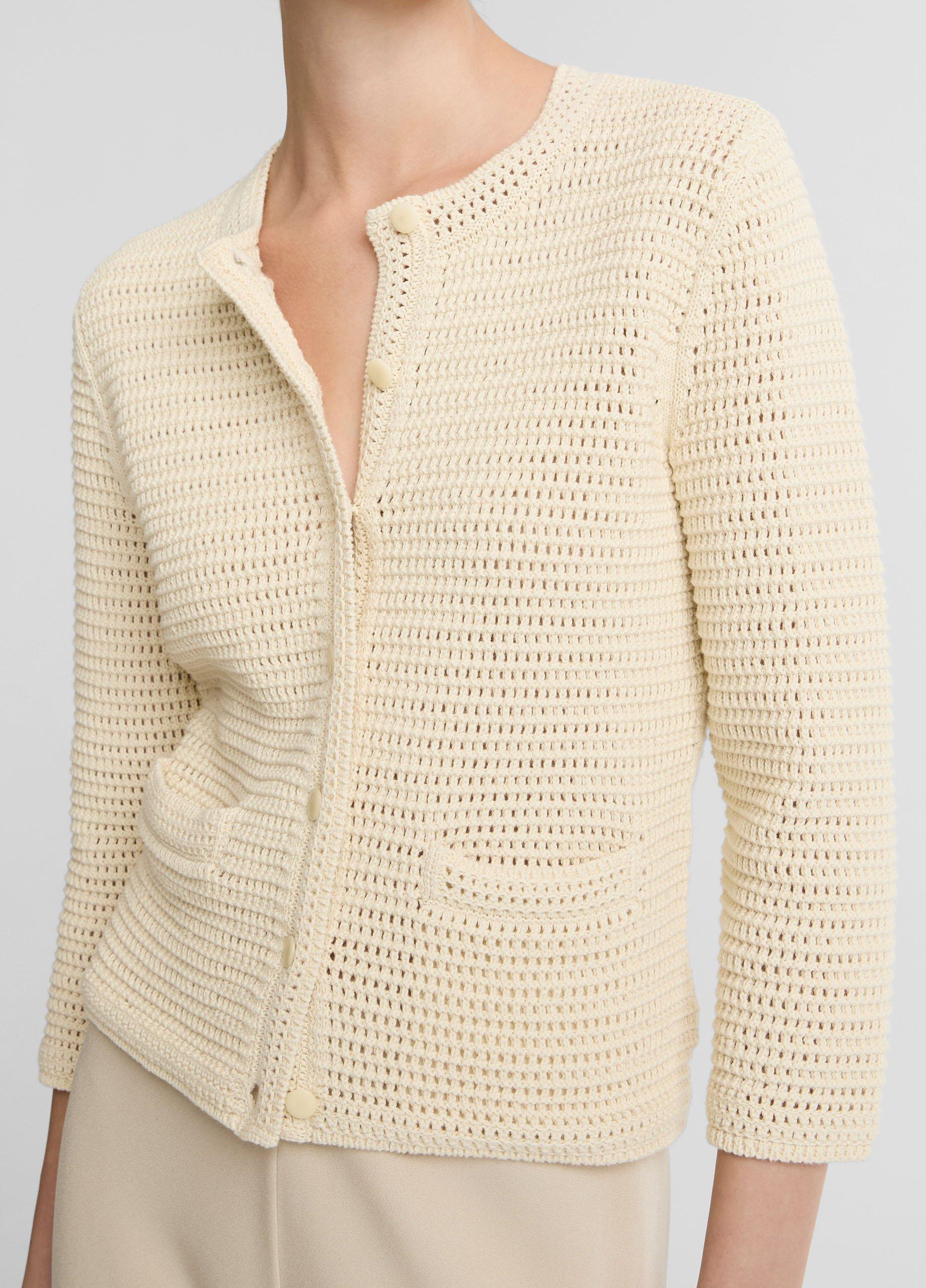 Italian Cotton Crochet Cardigan image number 1