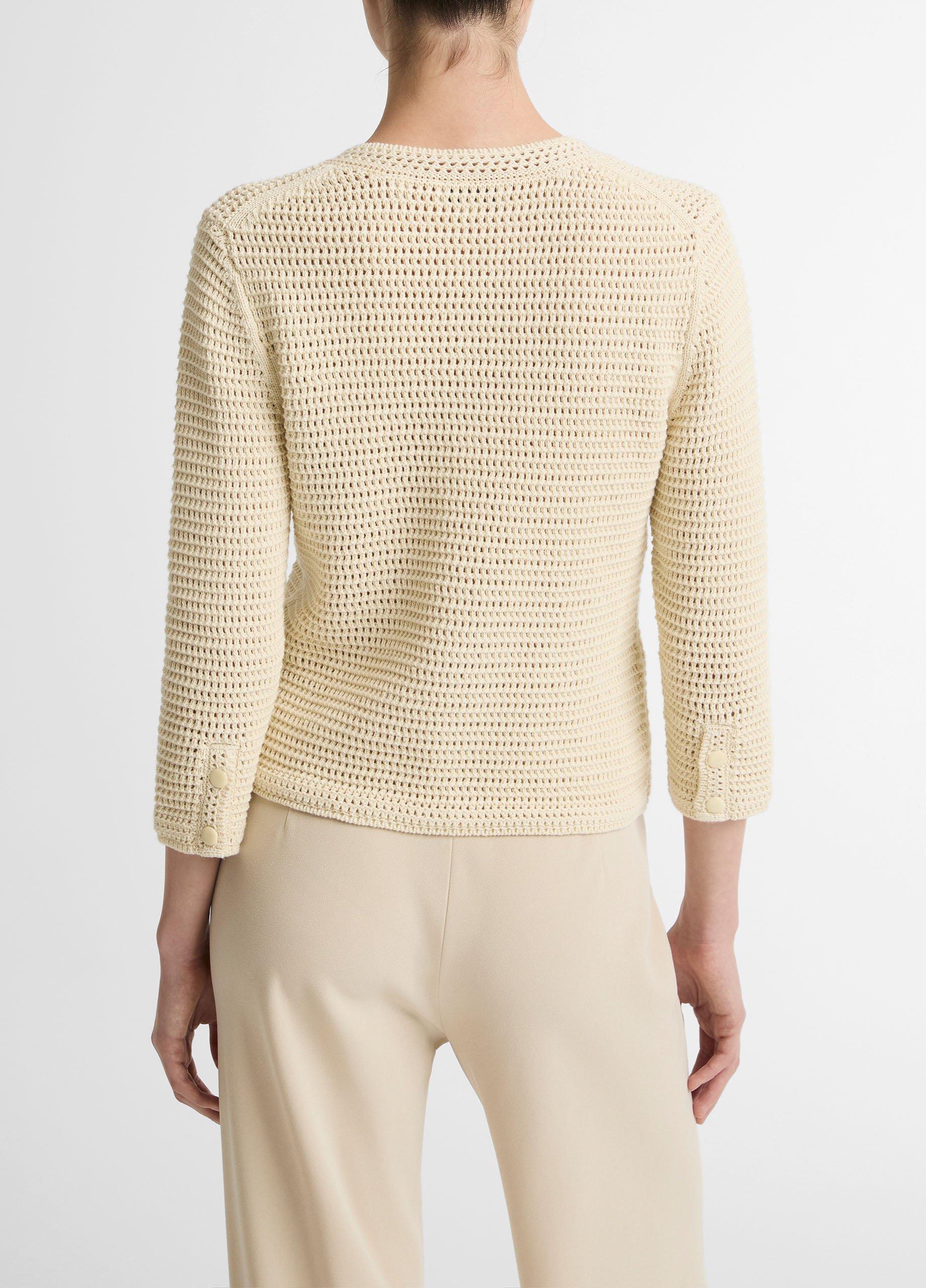 Italian Cotton Crochet Cardigan image number 2