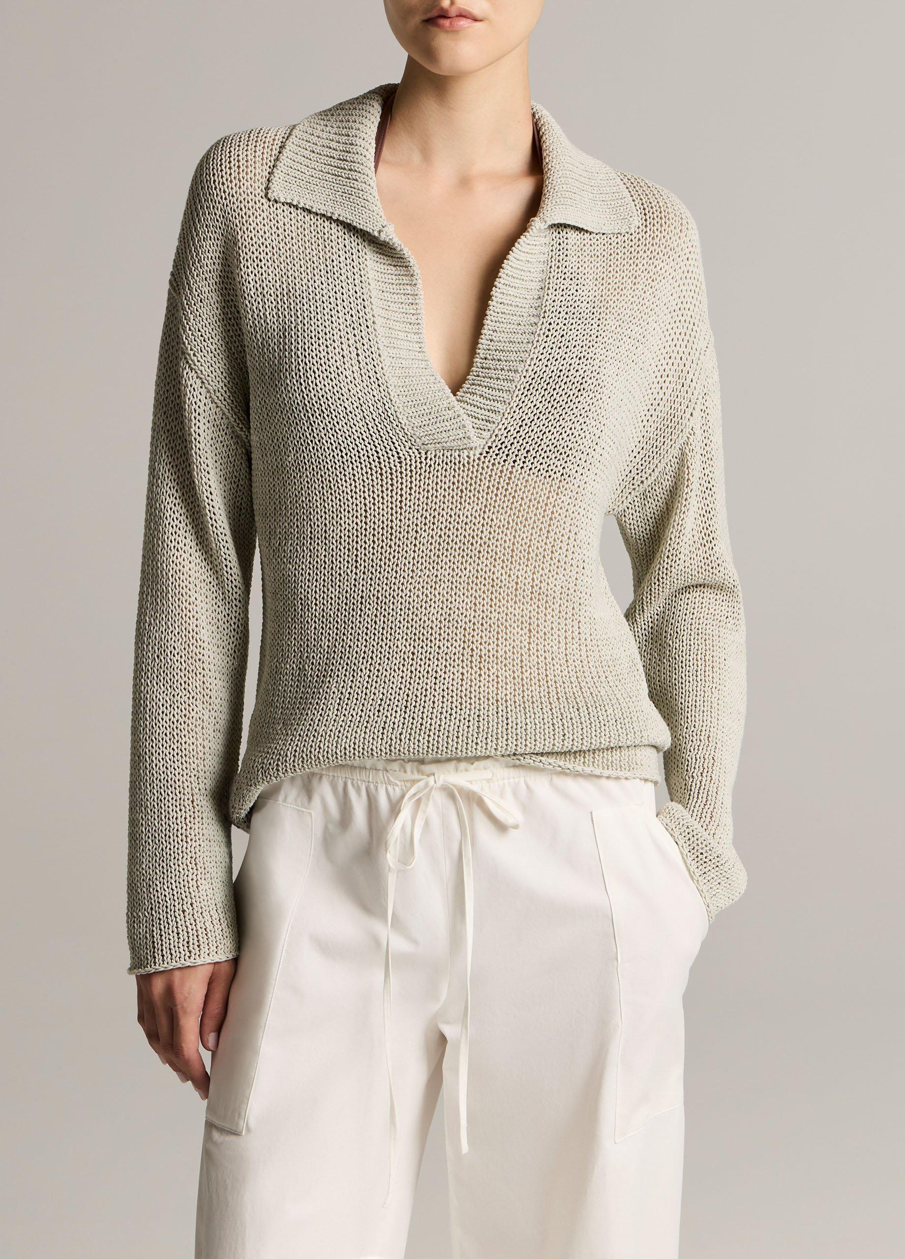 Italian Coated Cotton-Blend Polo Sweater image number 0
