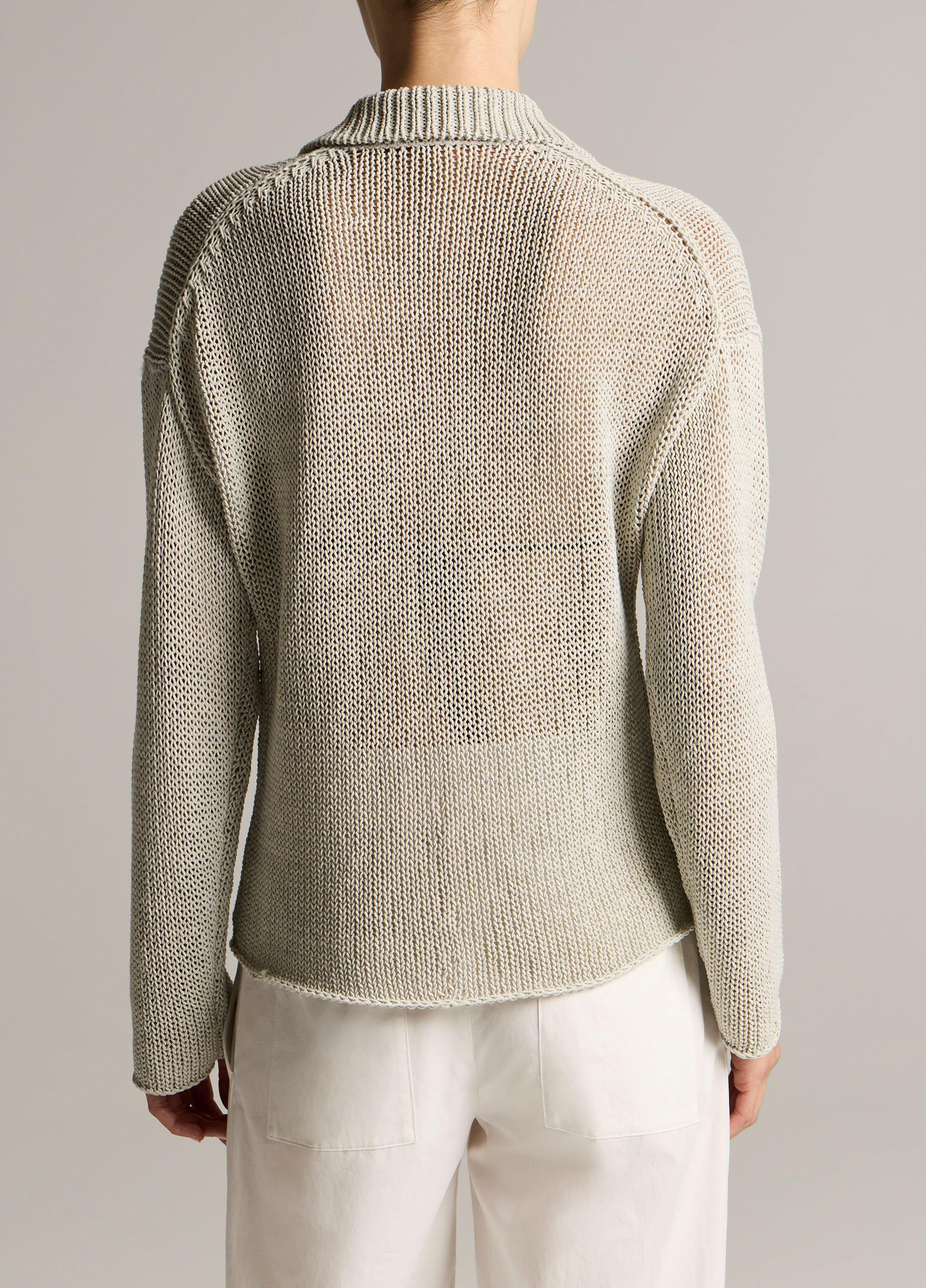 Italian Coated Cotton-Blend Polo Sweater image number 2