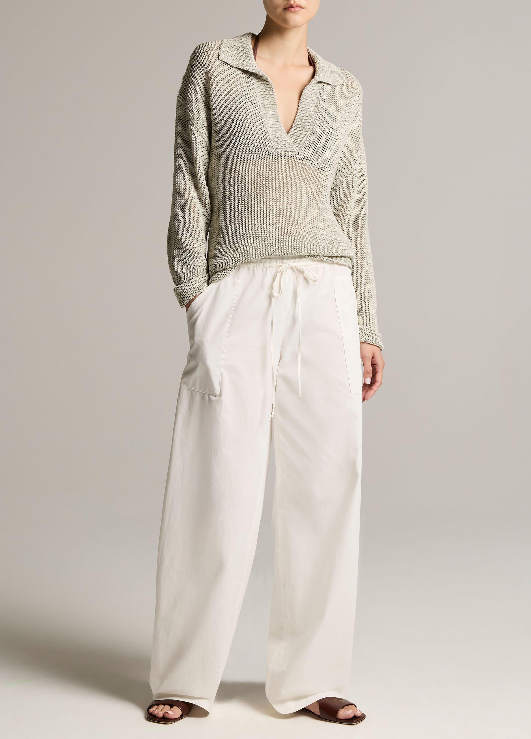 Italian Coated Cotton-Blend Polo Sweater image number 3