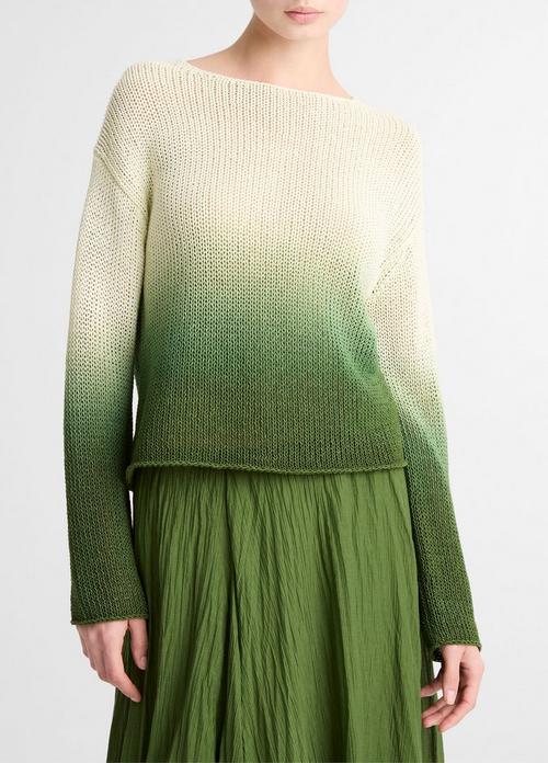 Dip-Dye Italian Coated Cotton-Blend Sweater