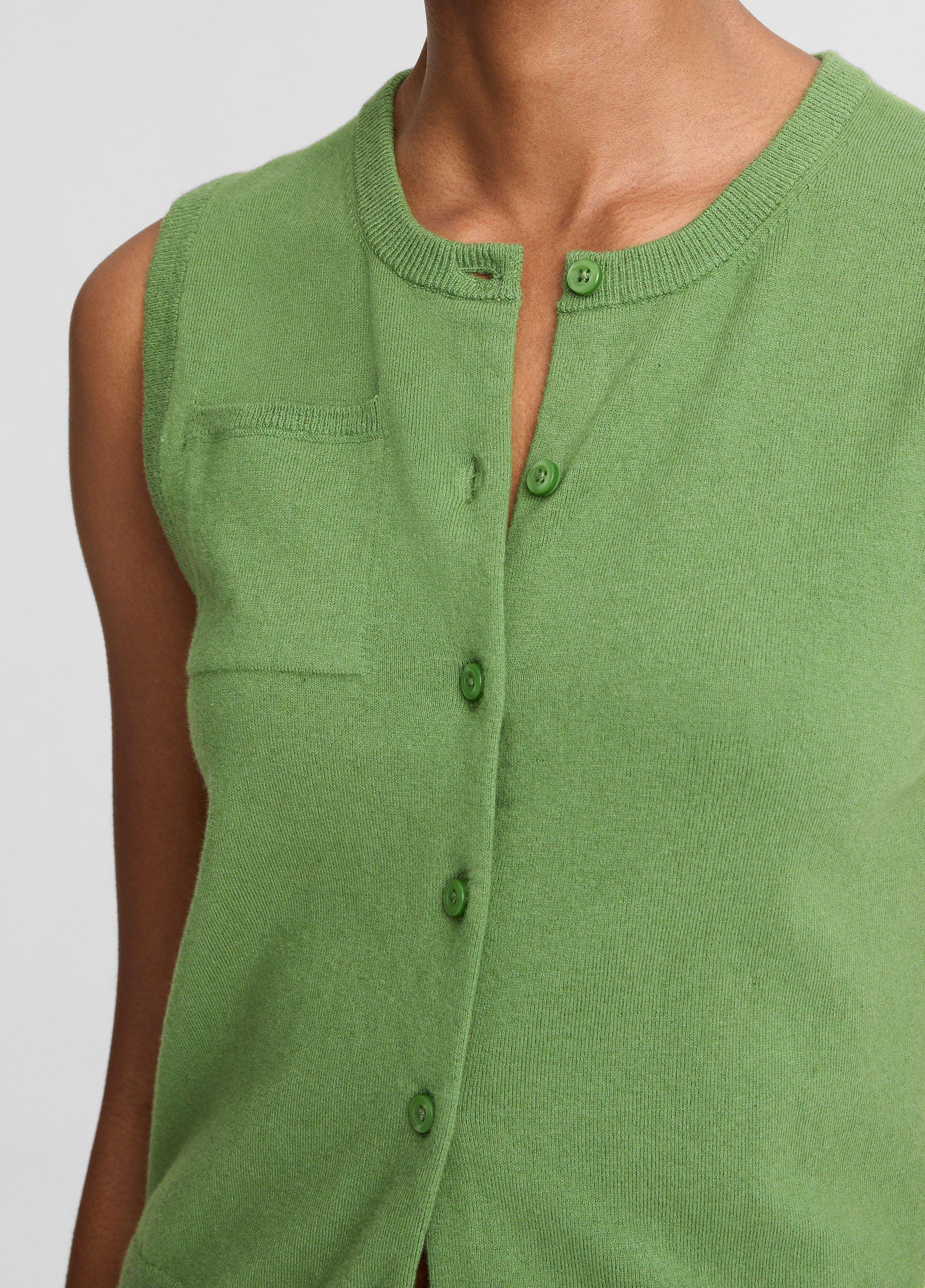 Cotton & Cashmere-Blend Button-Front Shell image number 1