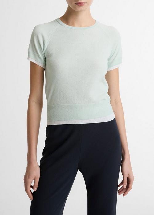 Italian Cotton-Blend Double-Layer Raglan-Sleeve Sweater