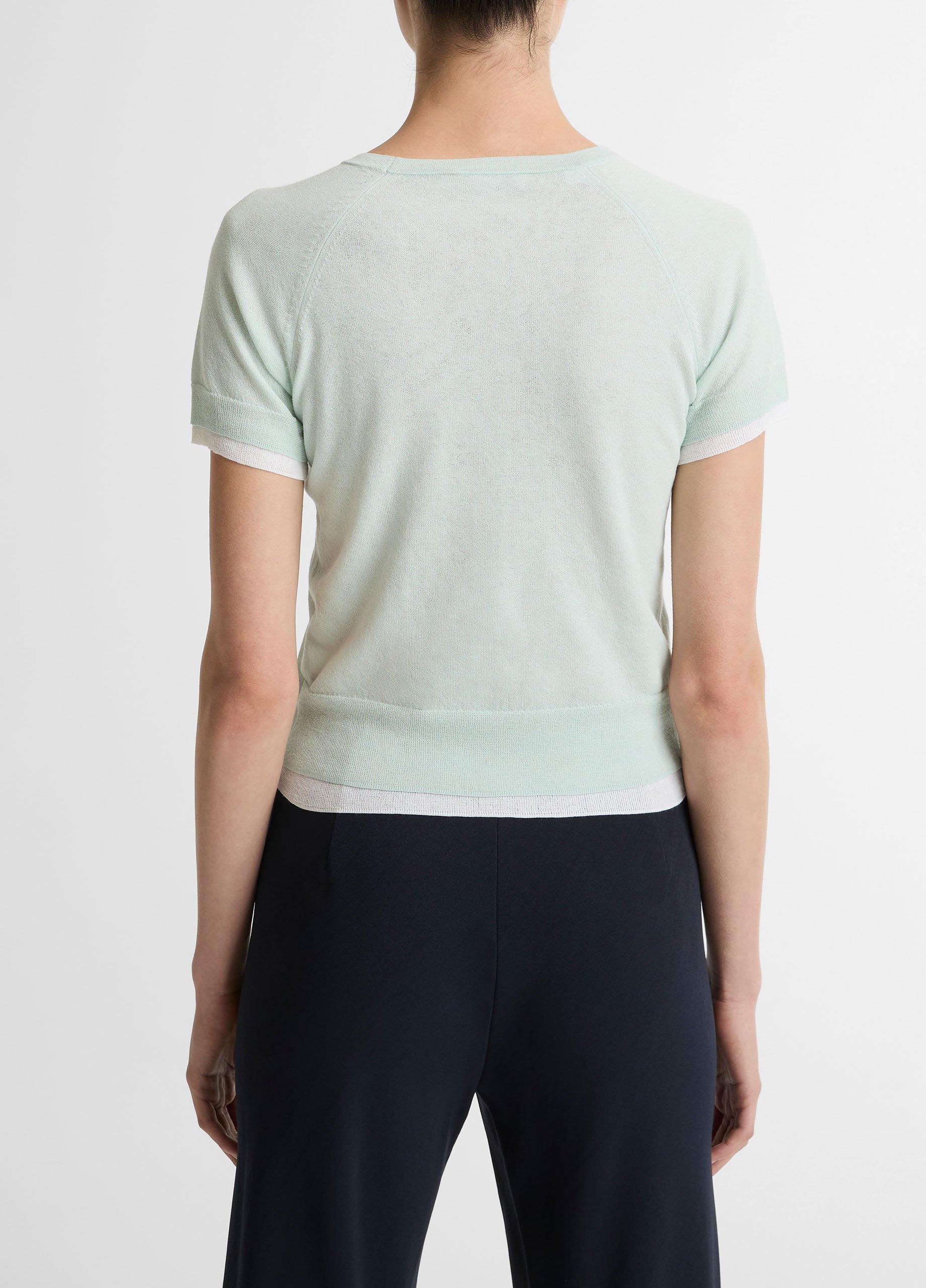 Italian Cotton-Blend Double-Layer Raglan-Sleeve Sweater image number 2