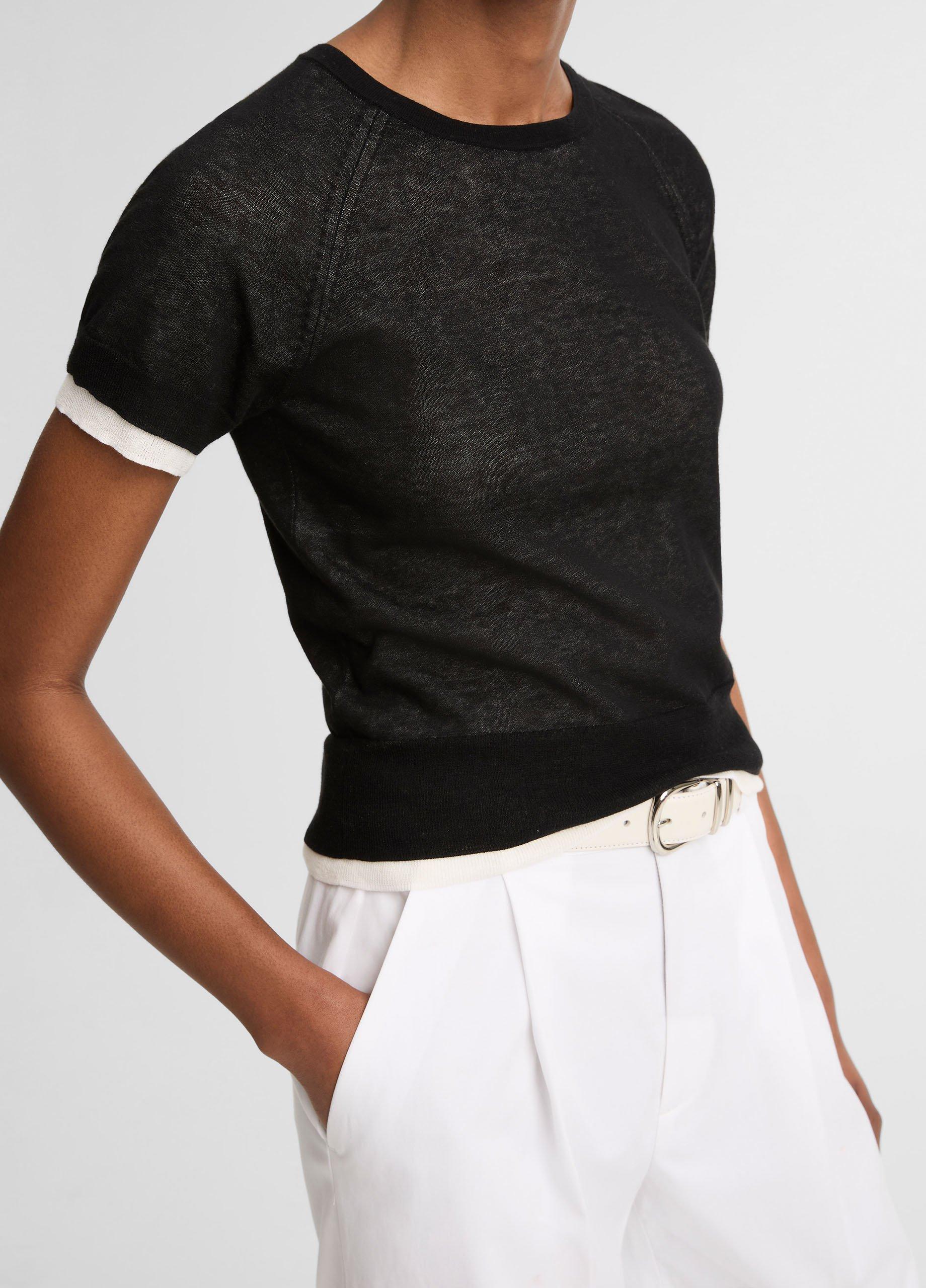 Italian Cotton-Blend Double-Layer Raglan-Sleeve Sweater image number 1