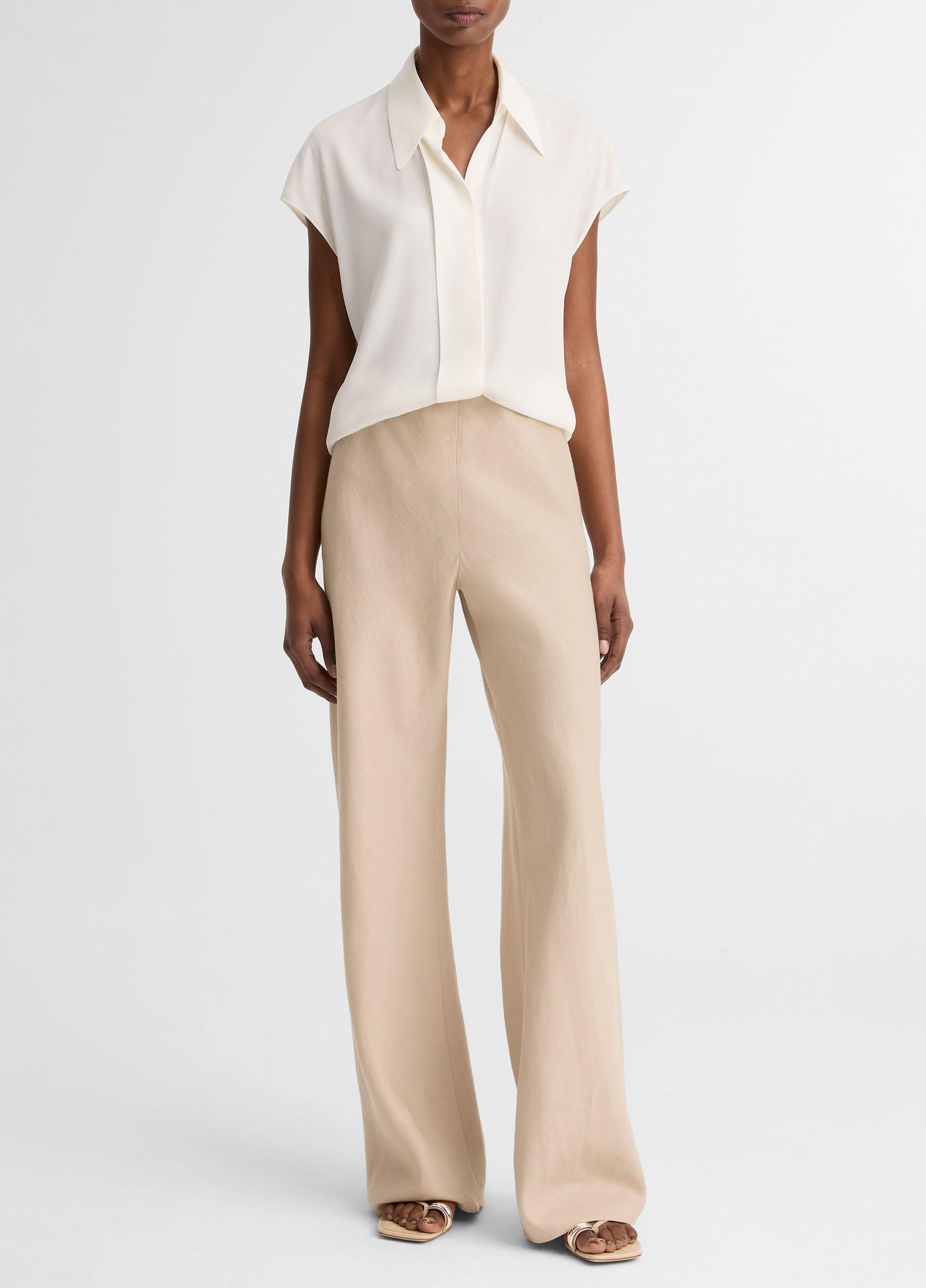 Colette High-Rise Italian Linen Bias Pant from Vince - $398