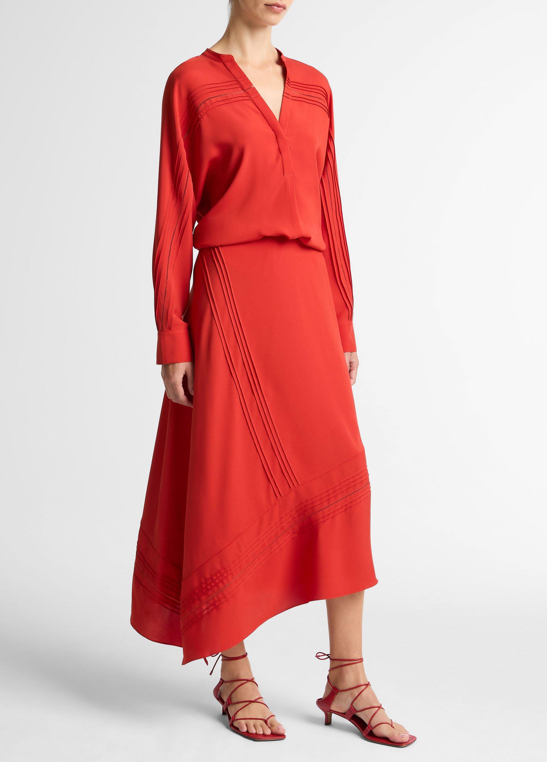 Pintuck Satin Slip Skirt image number 1