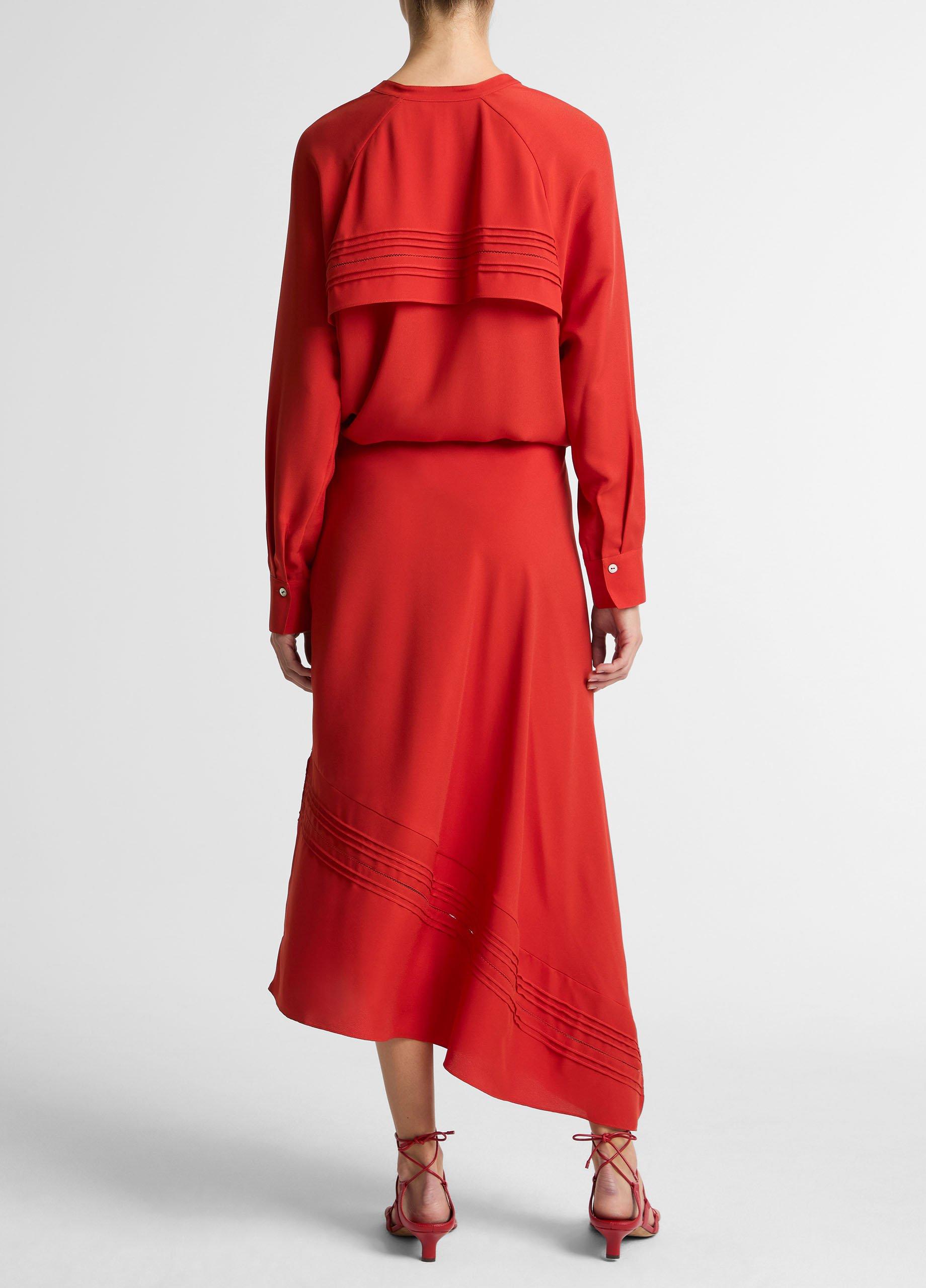 Pintuck Satin Slip Skirt image number 2