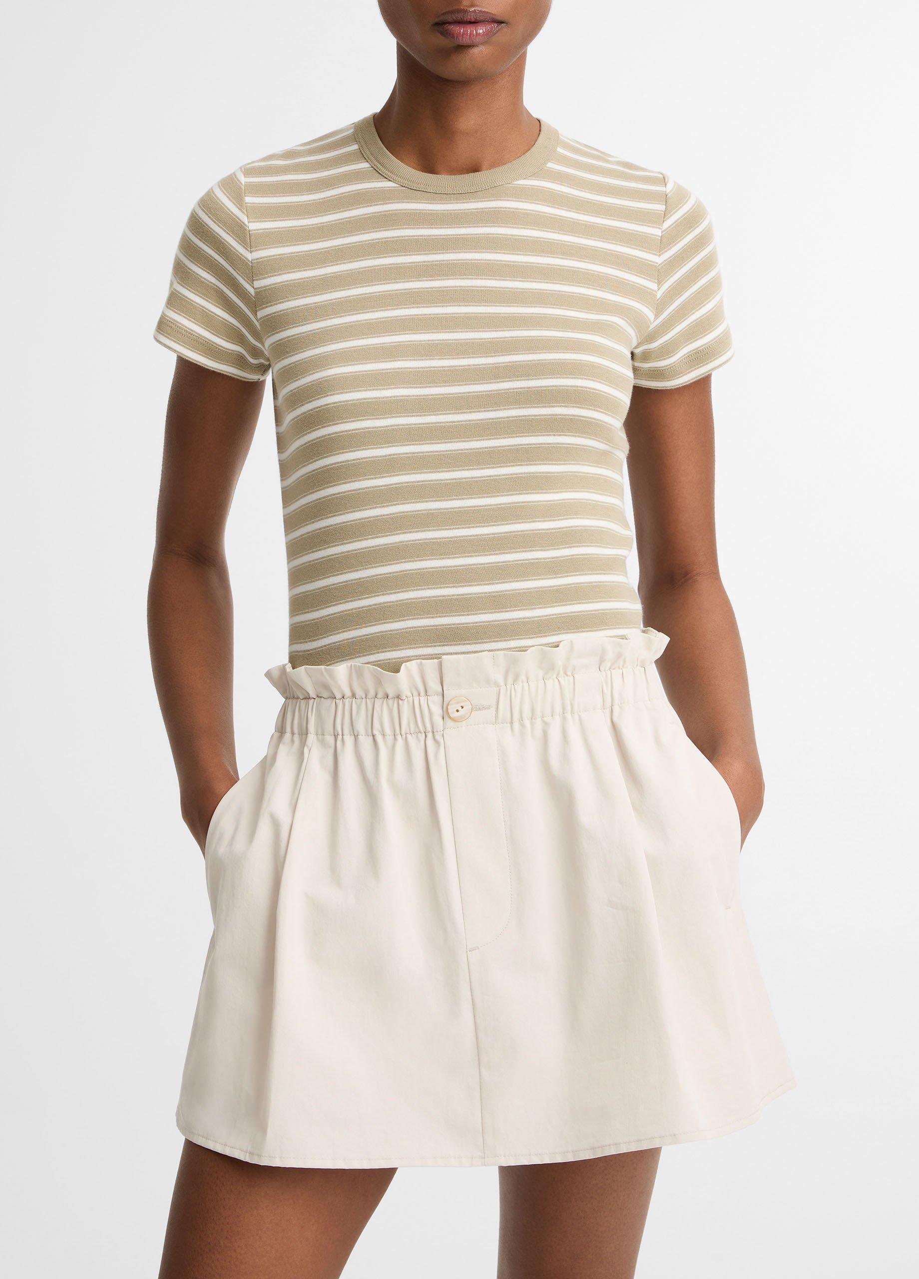 Striped Pima Cotton-Blend '90s Shrunken T-Shirt from Vince - $148