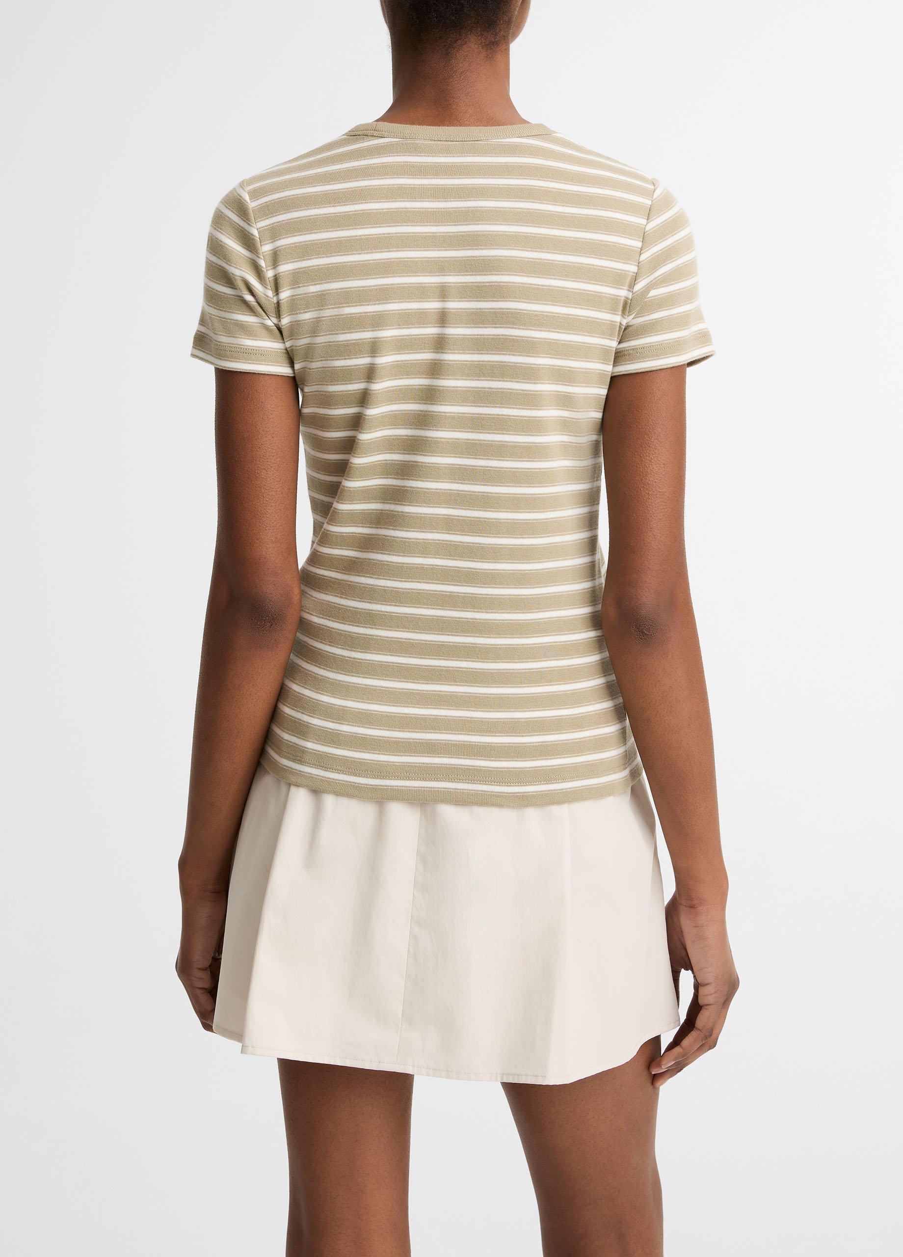 Striped Pima Cotton-Blend '90s Shrunken T-Shirt image number 2