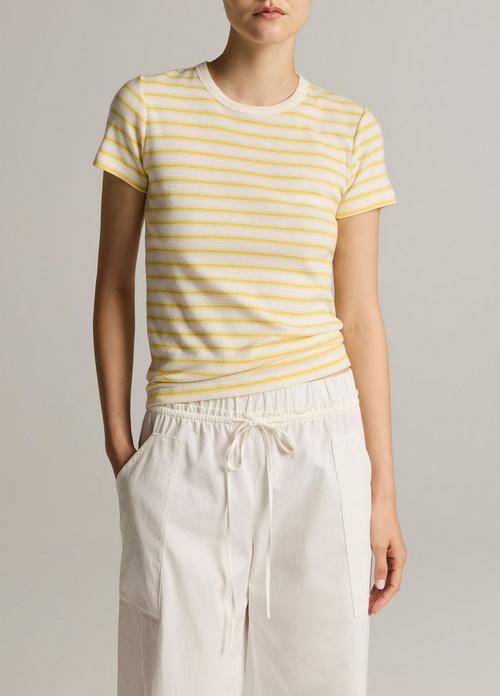 Striped Pima Cotton-Blend '90s Shrunken T-Shirt