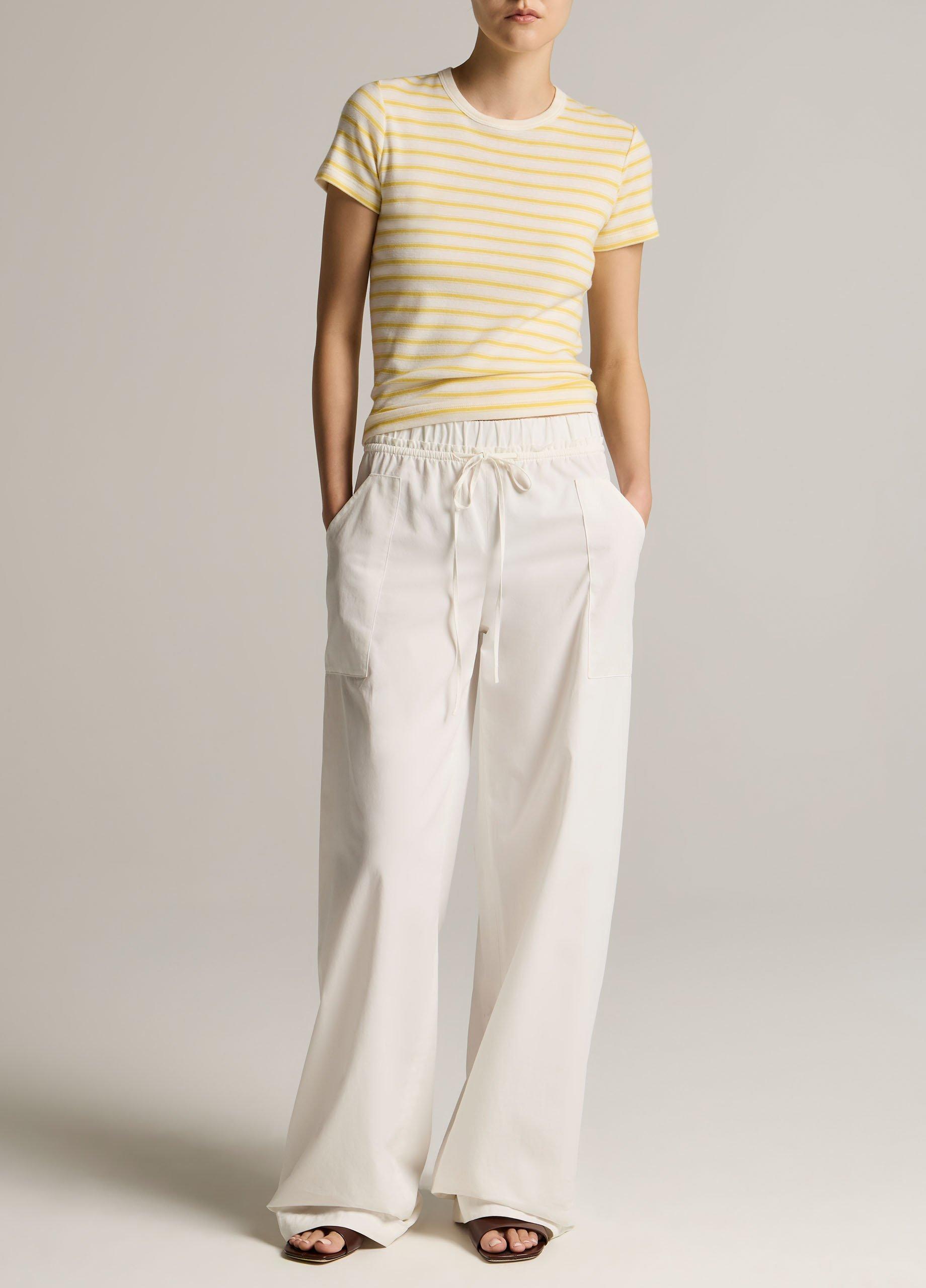 Striped Pima Cotton-Blend '90s Shrunken T-Shirt image number 3