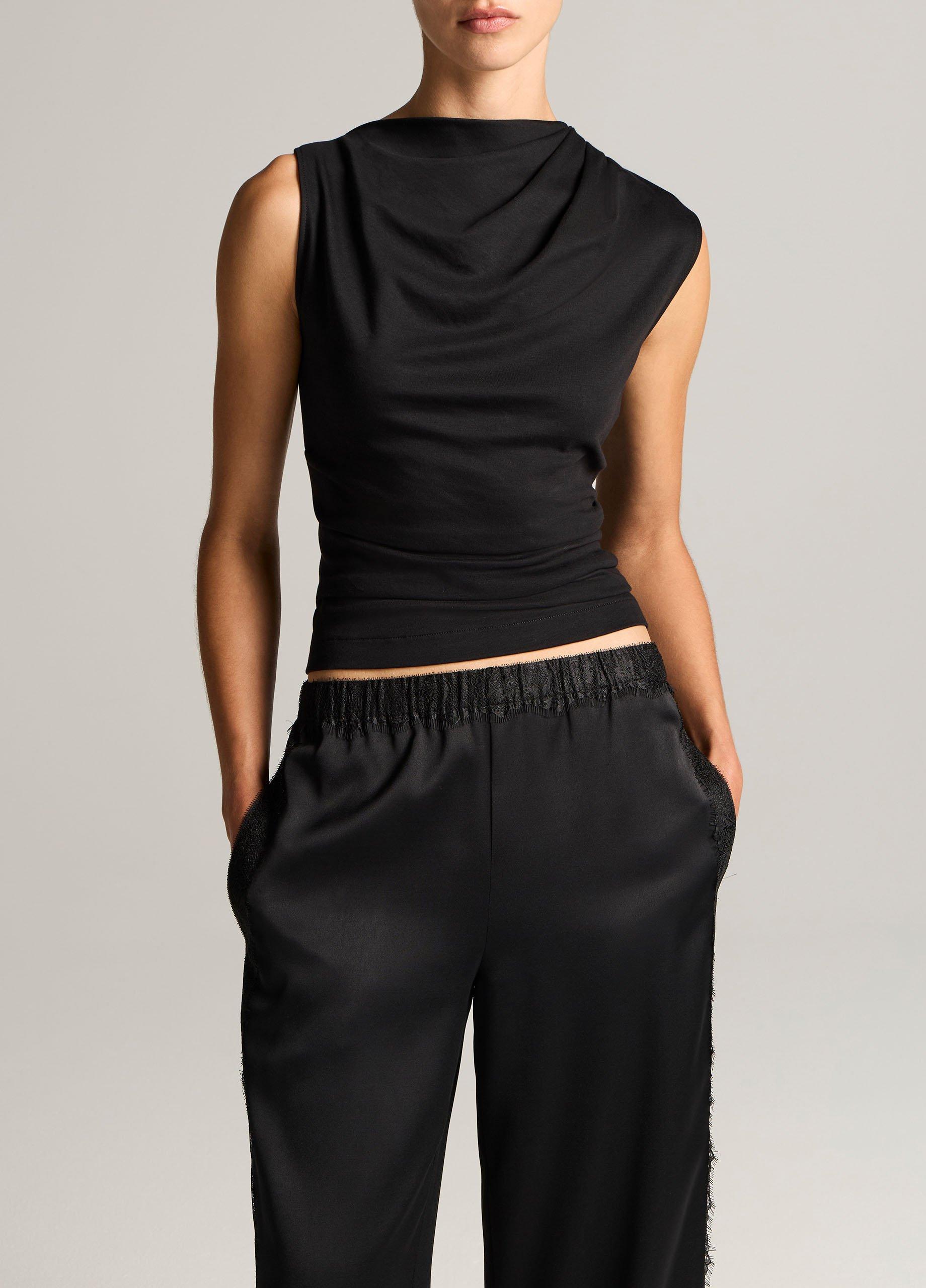 Pima Cotton Draped Sleeveless Top image number 0