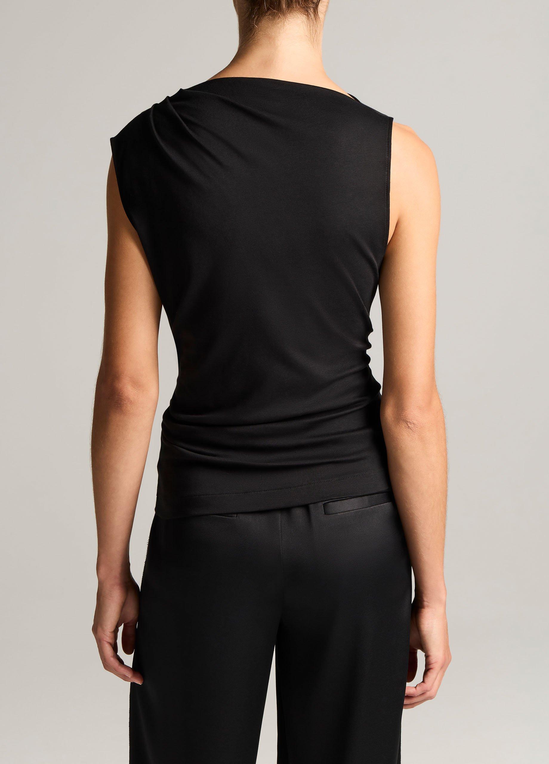 Pima Cotton Draped Sleeveless Top image number 2