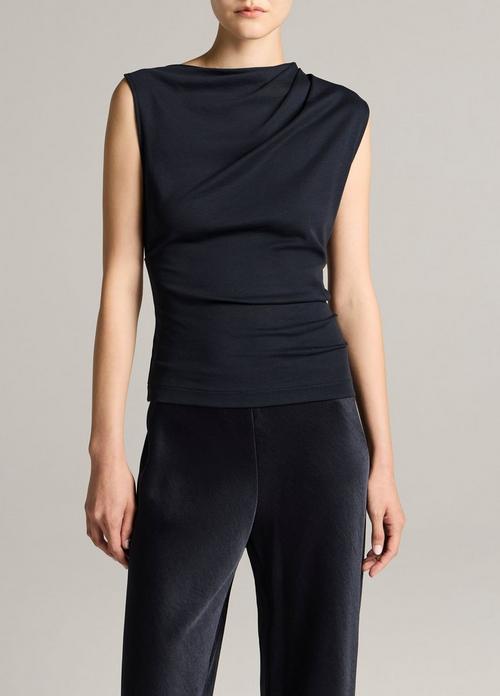 Pima Cotton Draped Sleeveless Top