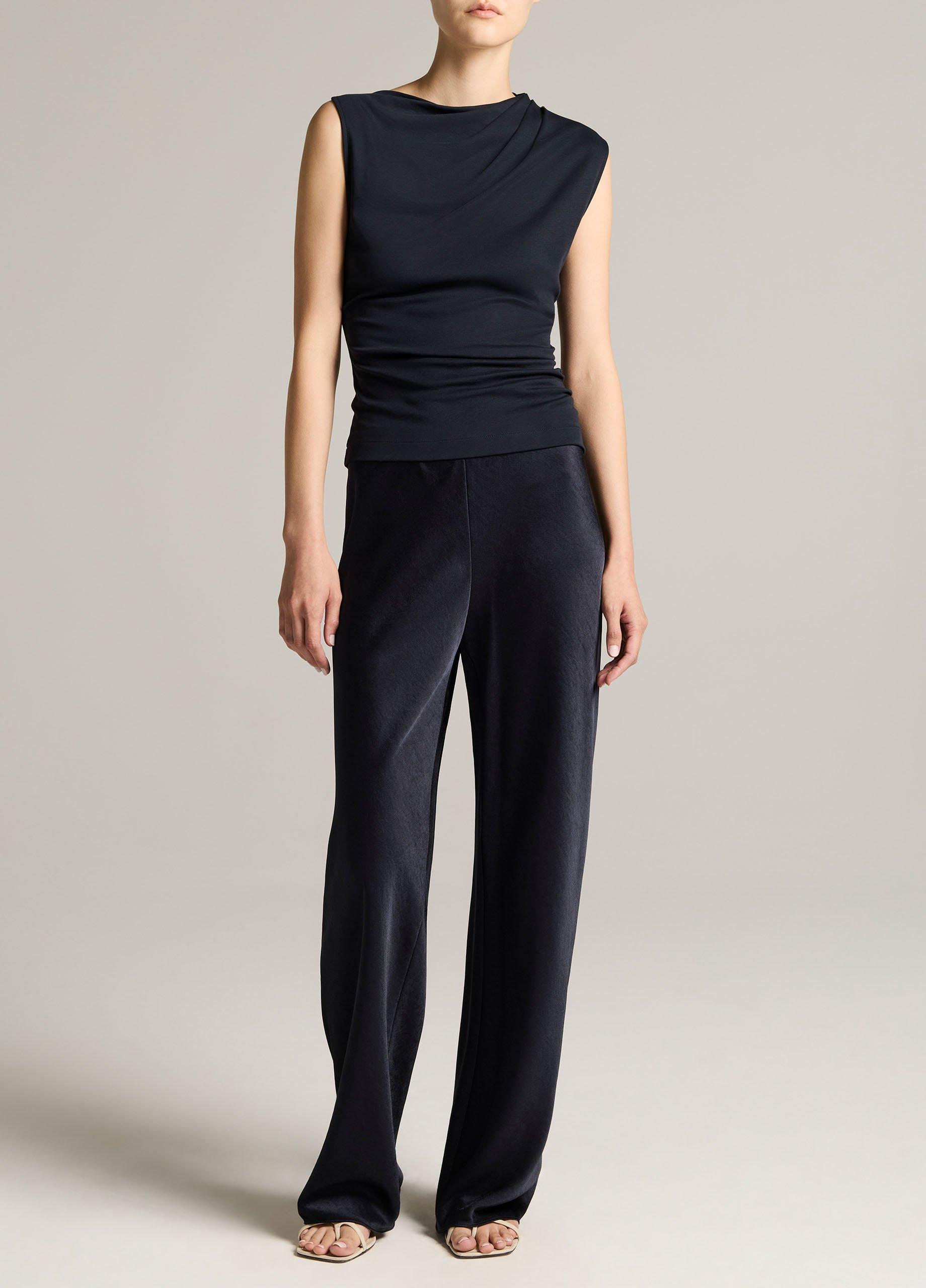 Pima Cotton Draped Sleeveless Top image number 3