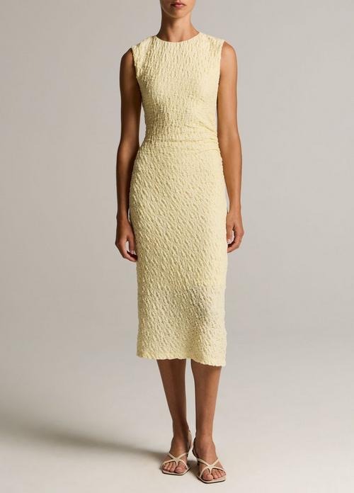Smocked Cotton-Blend Side-Drape Dress
