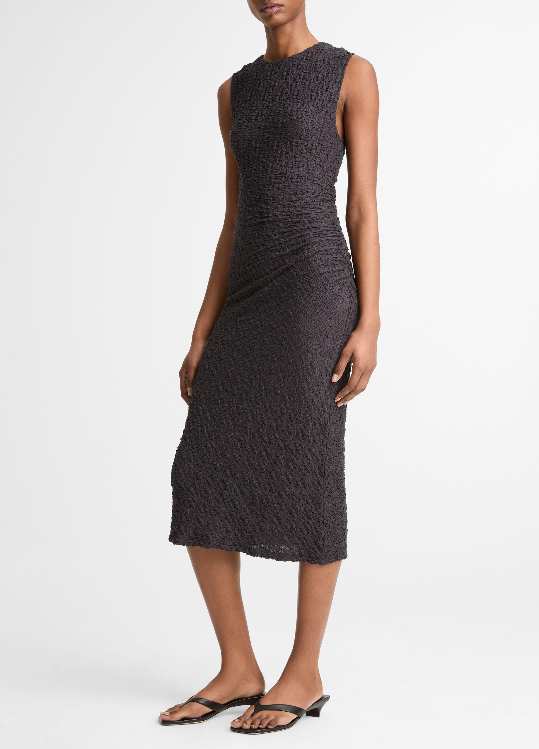 Smocked Cotton-Blend Side-Drape Dress image number 1