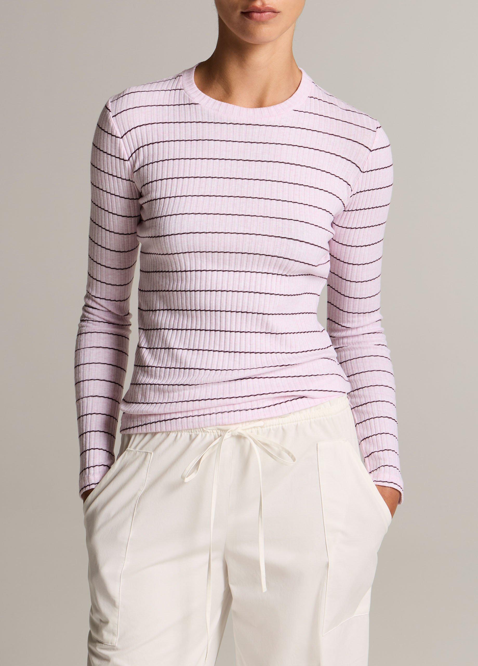 Striped Ribbed Cotton Long-Sleeve T-Shirt image number 0