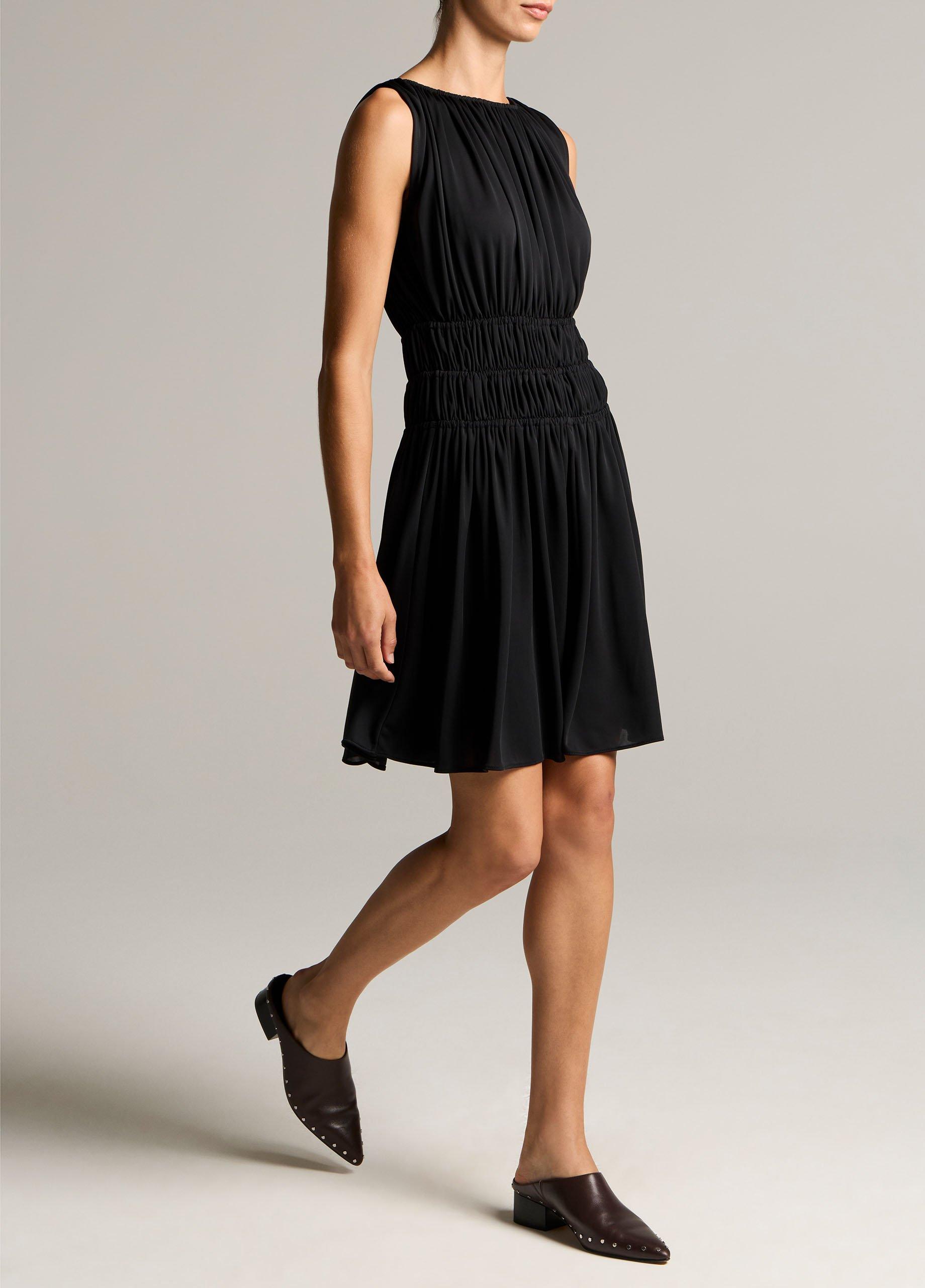 Matte Jersey Gathered-Tier Sleeveless Dress image number 1