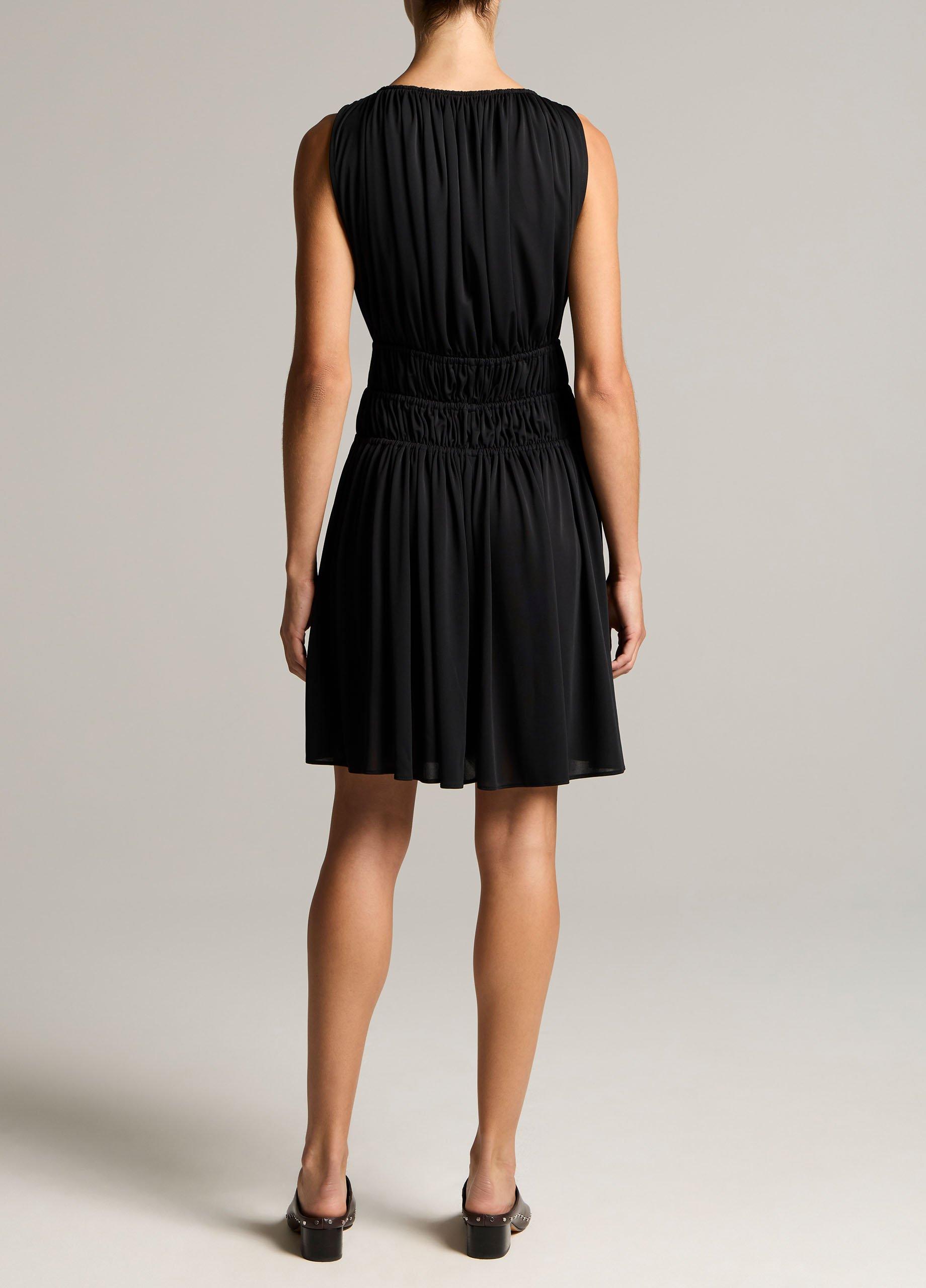 Matte Jersey Gathered-Tier Sleeveless Dress image number 2