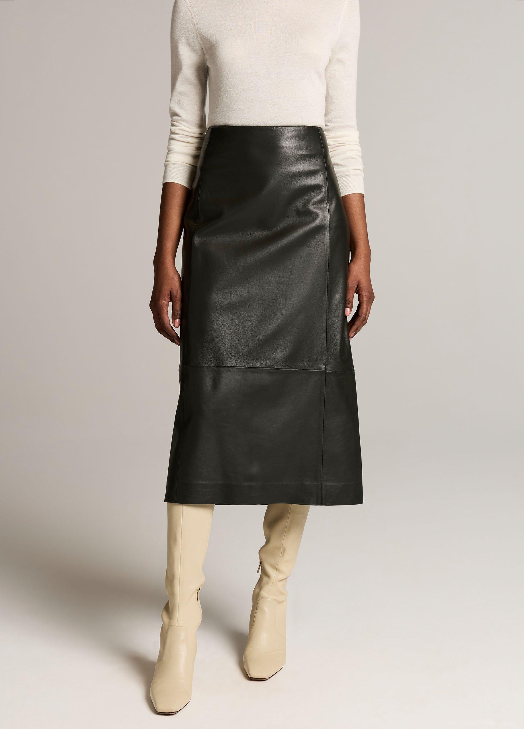 Leather Midi Skirt image number 3