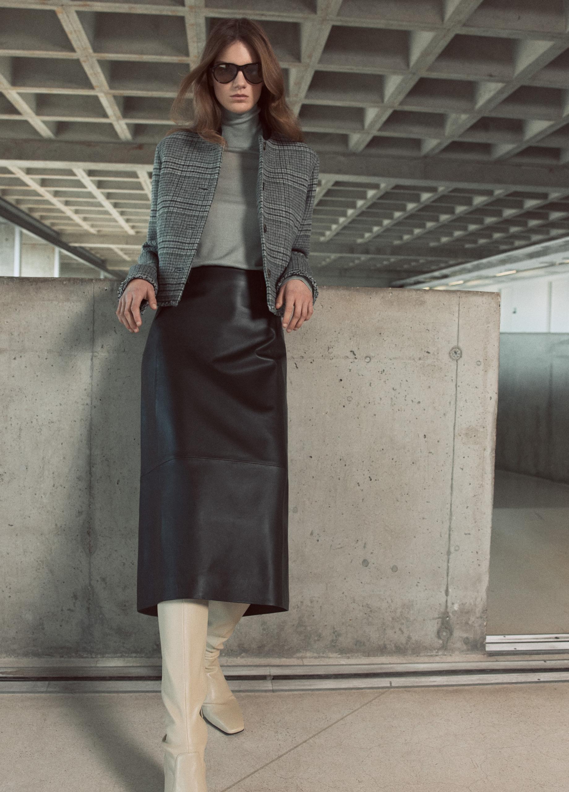 Leather Midi Skirt image number 4
