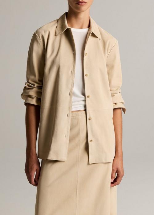 Suede Paneled Shirt Jacket
