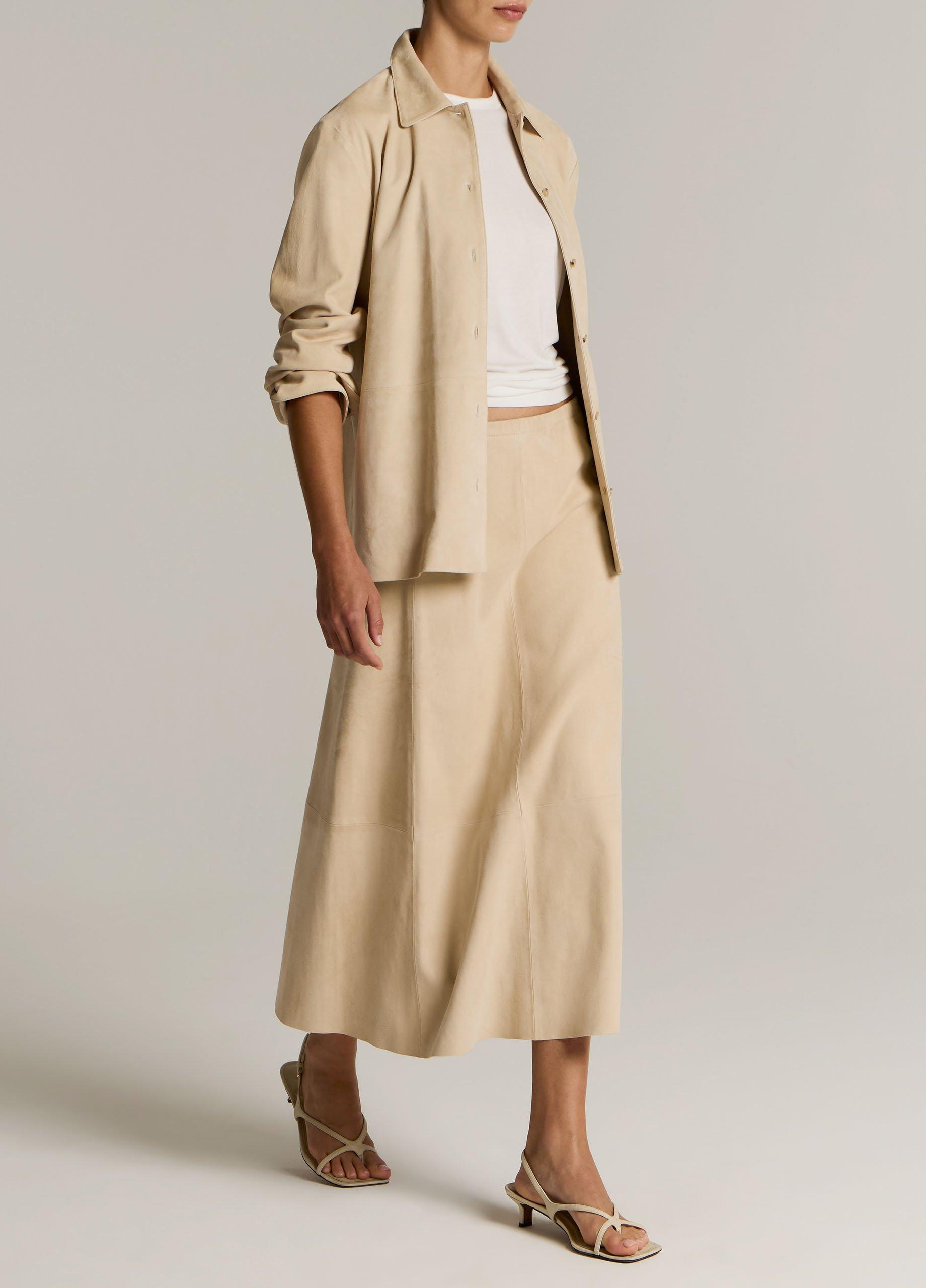 Suede Paneled Skirt image number 1