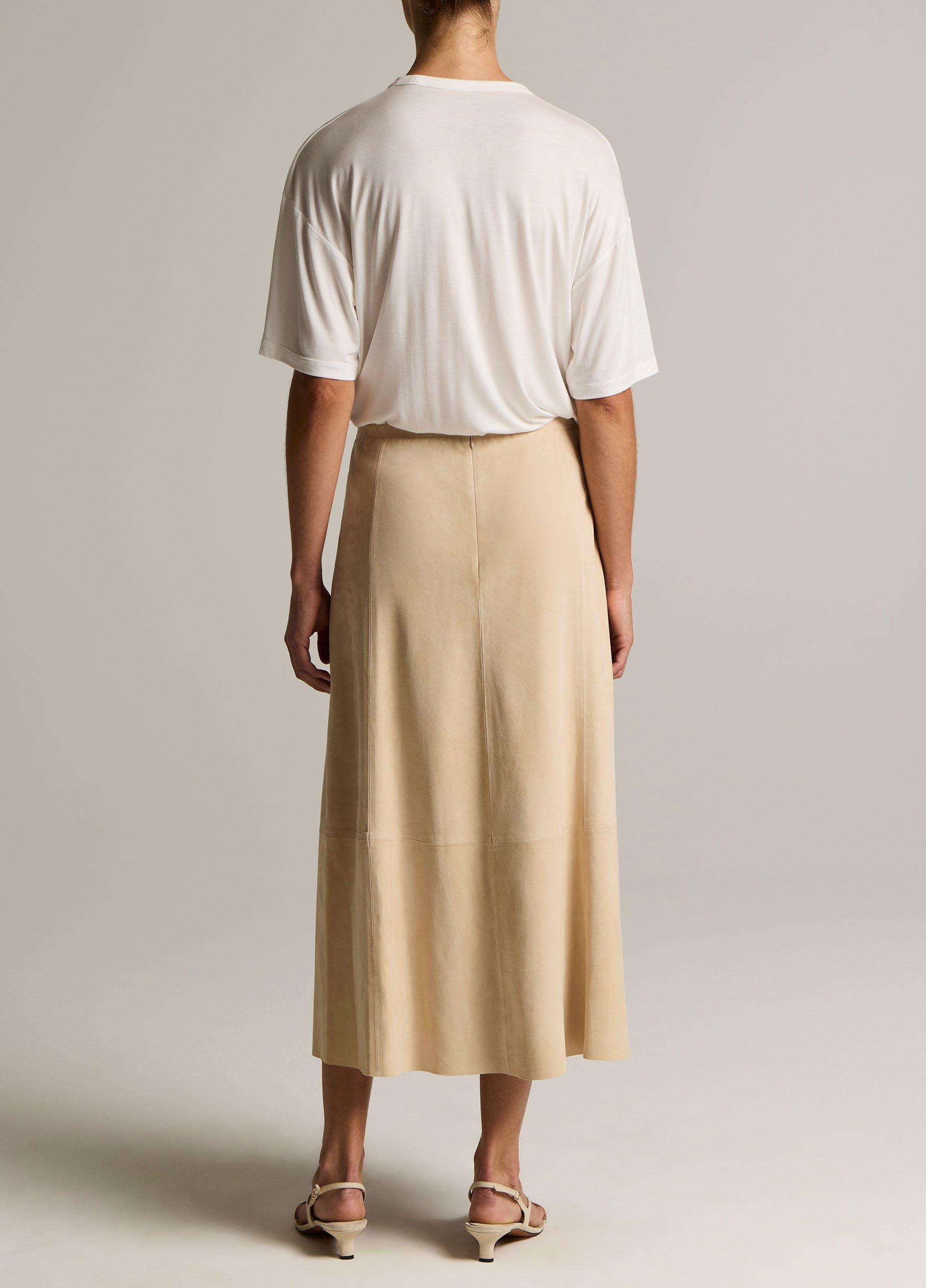 Suede Paneled Skirt image number 2